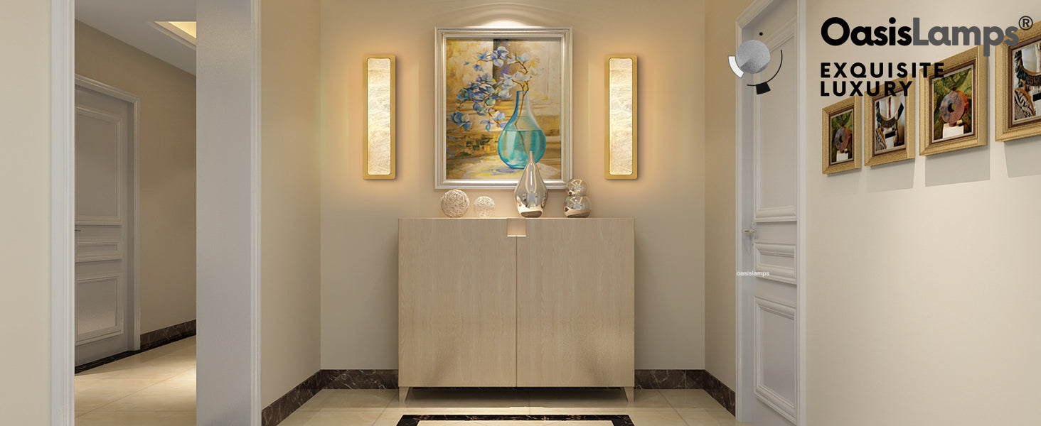 Mintreux Alabaster Modern Wall Sconces 20''H#color_brass