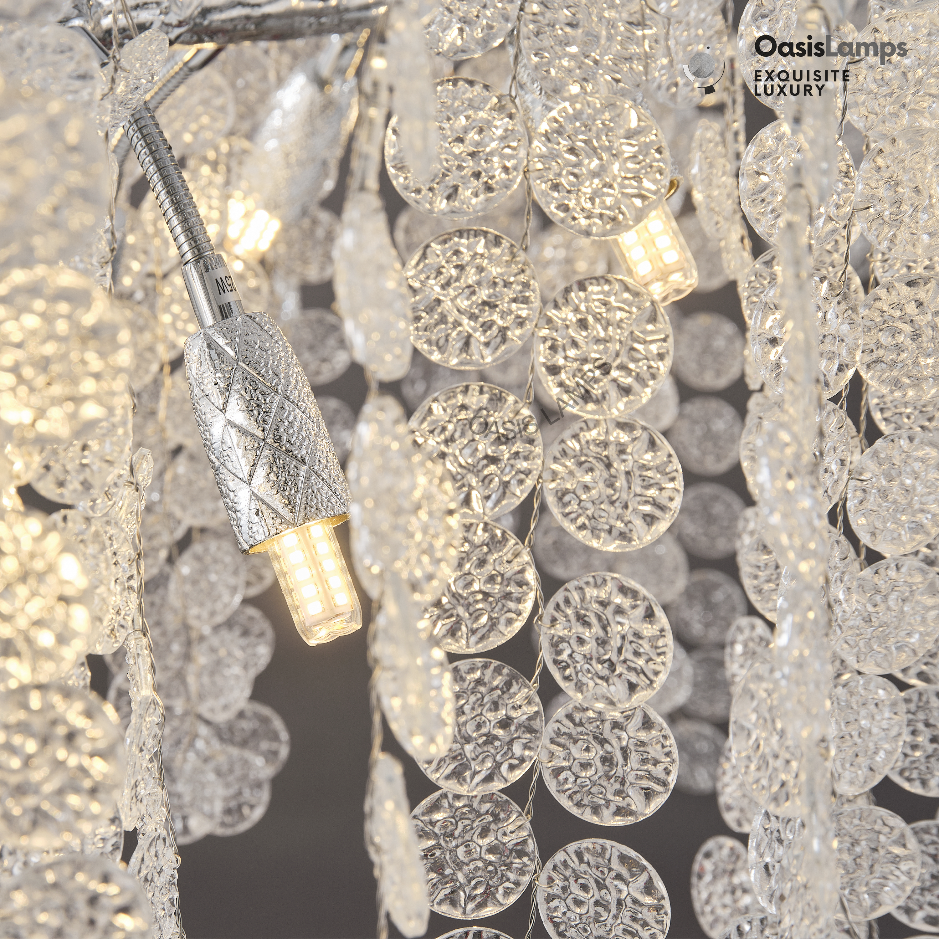 Shiro Noda Crystal Tree Branch Linear Chandelier 72"#Color_Silver,Size_L-72in