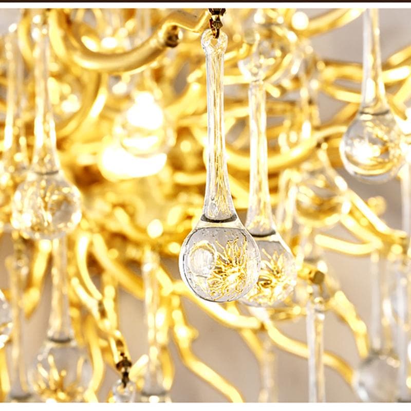 Teardrop Tree Crystal Teardrop Wall Sconce Gold 17"