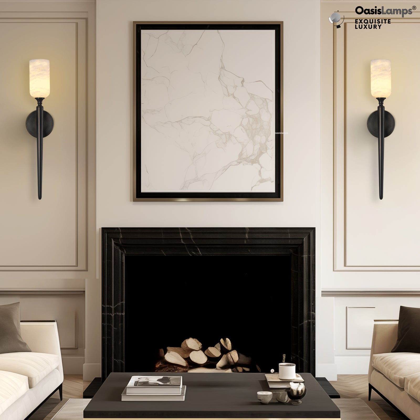 Axis Alabaster 1 Light Wall Sconce 21.6"H#color_bronze