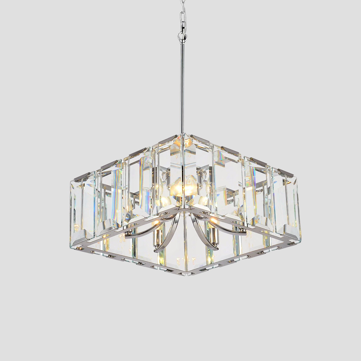 Tundra Cube Square Crystal 24" Chandelier