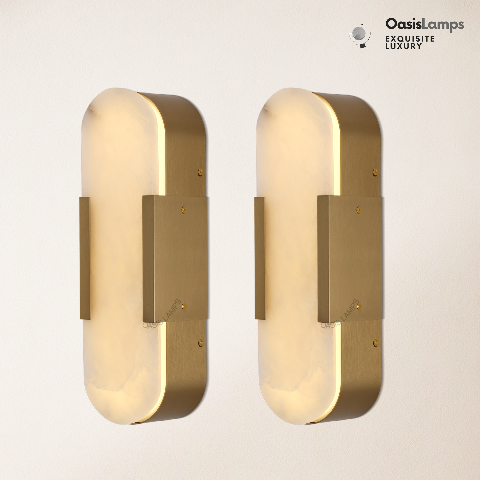 OpalEdge Alabaster Wall Sconces 13.8" 20"H#Color_Brass,size_13.8" H-2 Pack