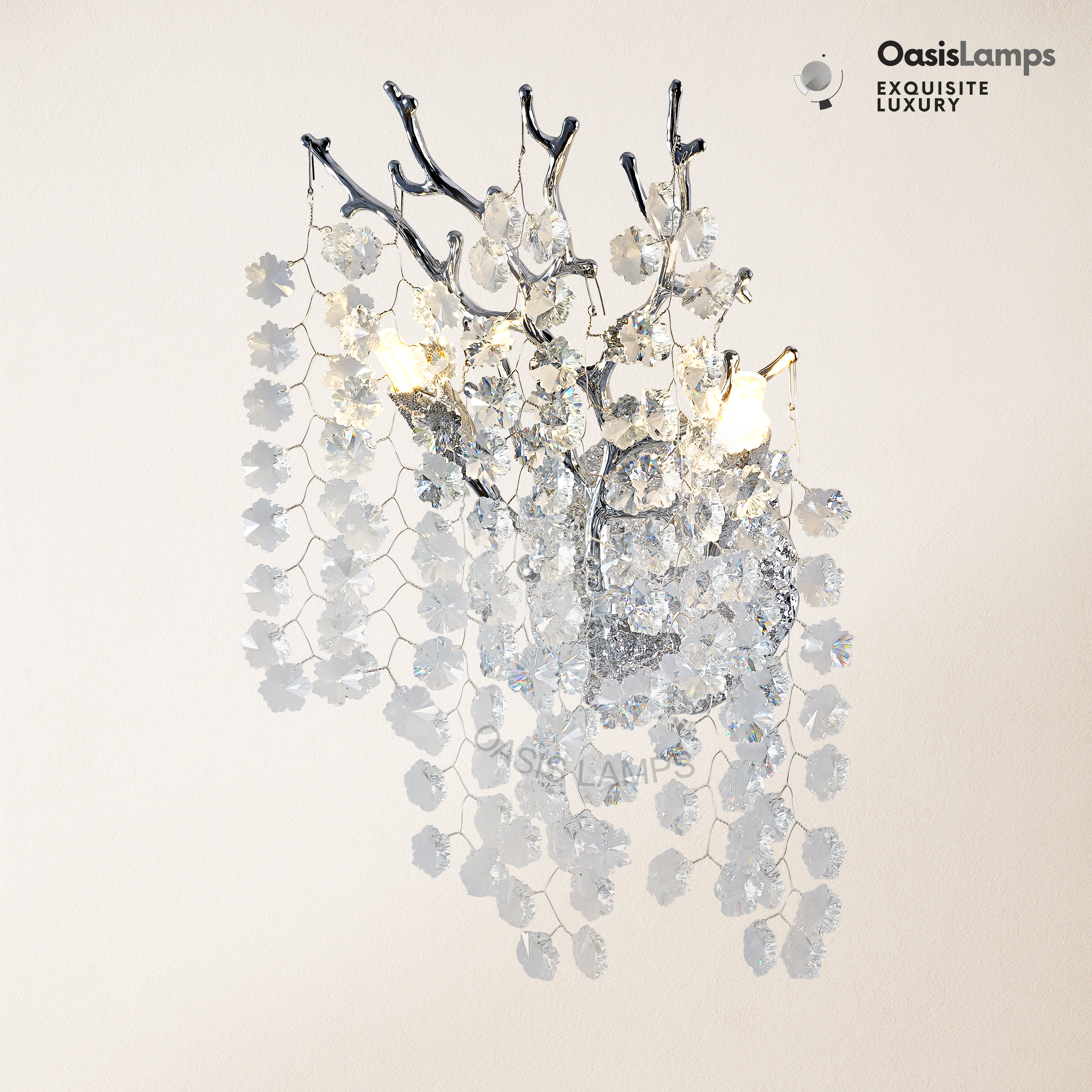 Lustre Branches Crystal Wall Sconce 10"W