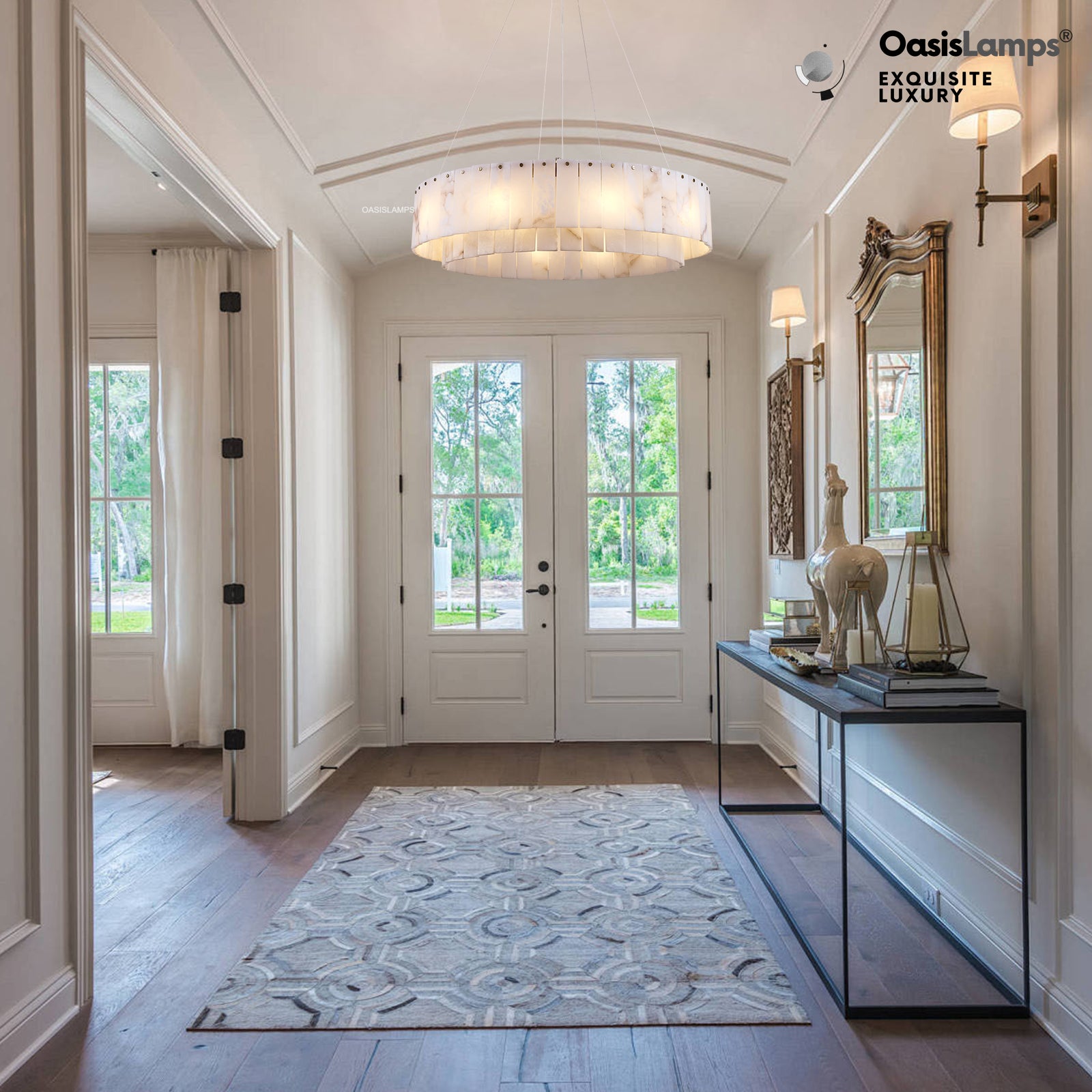 Sawyer Alabaster Round Chandelier 31.5''