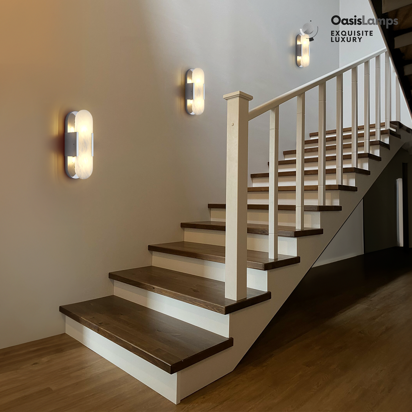 OpalEdge Oval Alabaster Wall Sconces 13.8" 19.7"H#Color_silver,size_13.8" H-1 Pack