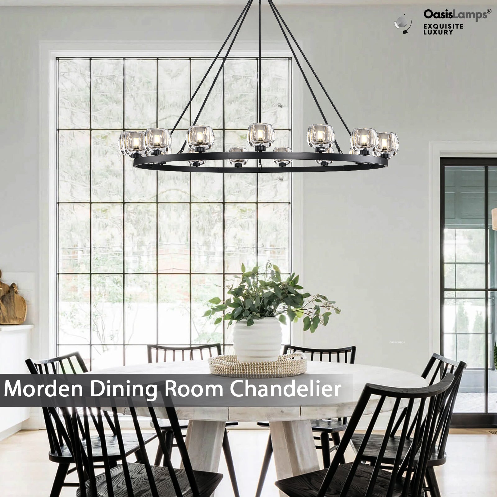 Vellum Round Chandelier 24" 36" 48" 59"D#size_59"-round,color_black