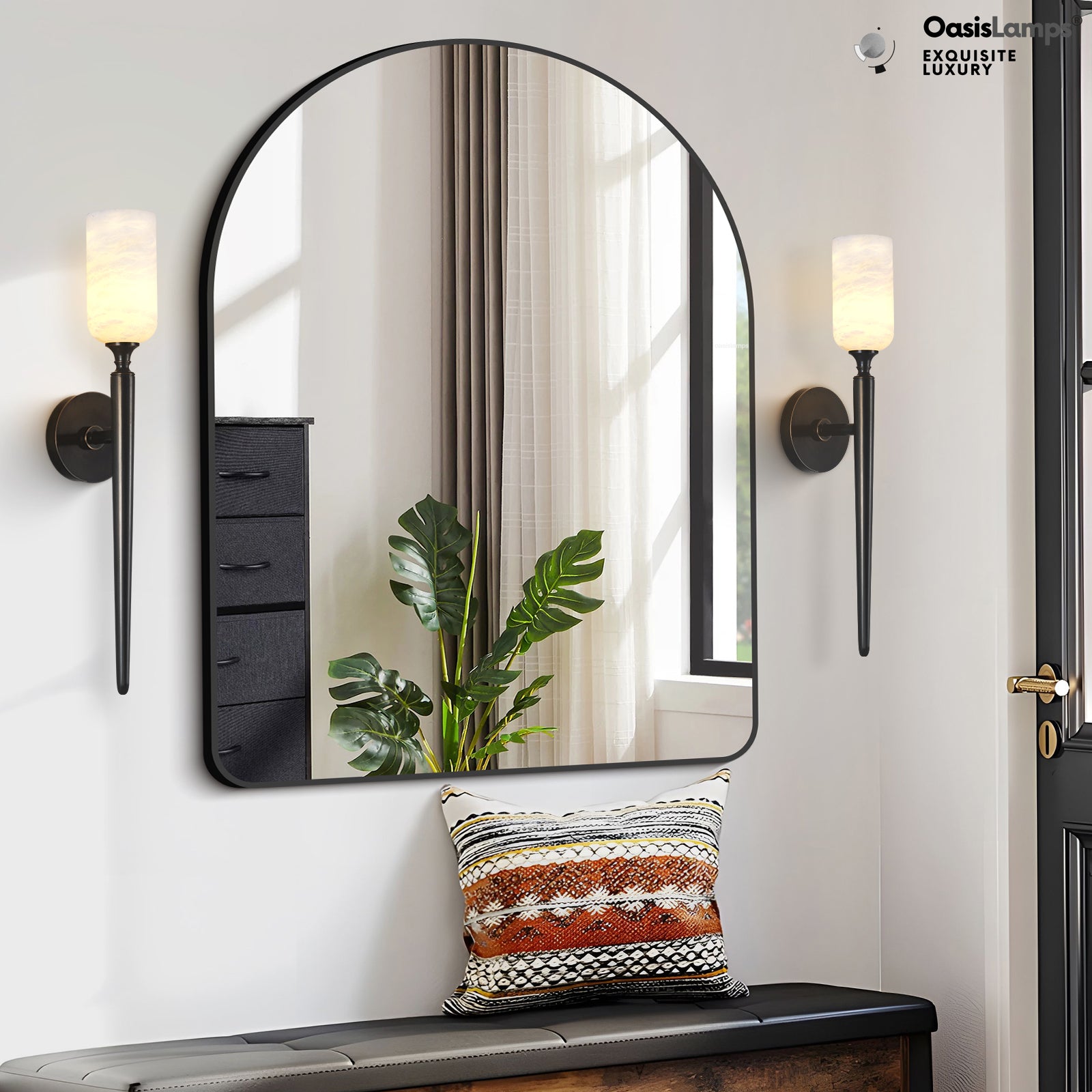 Axis Alabaster 1 Light Wall Sconce 21.6"H#color_bronze