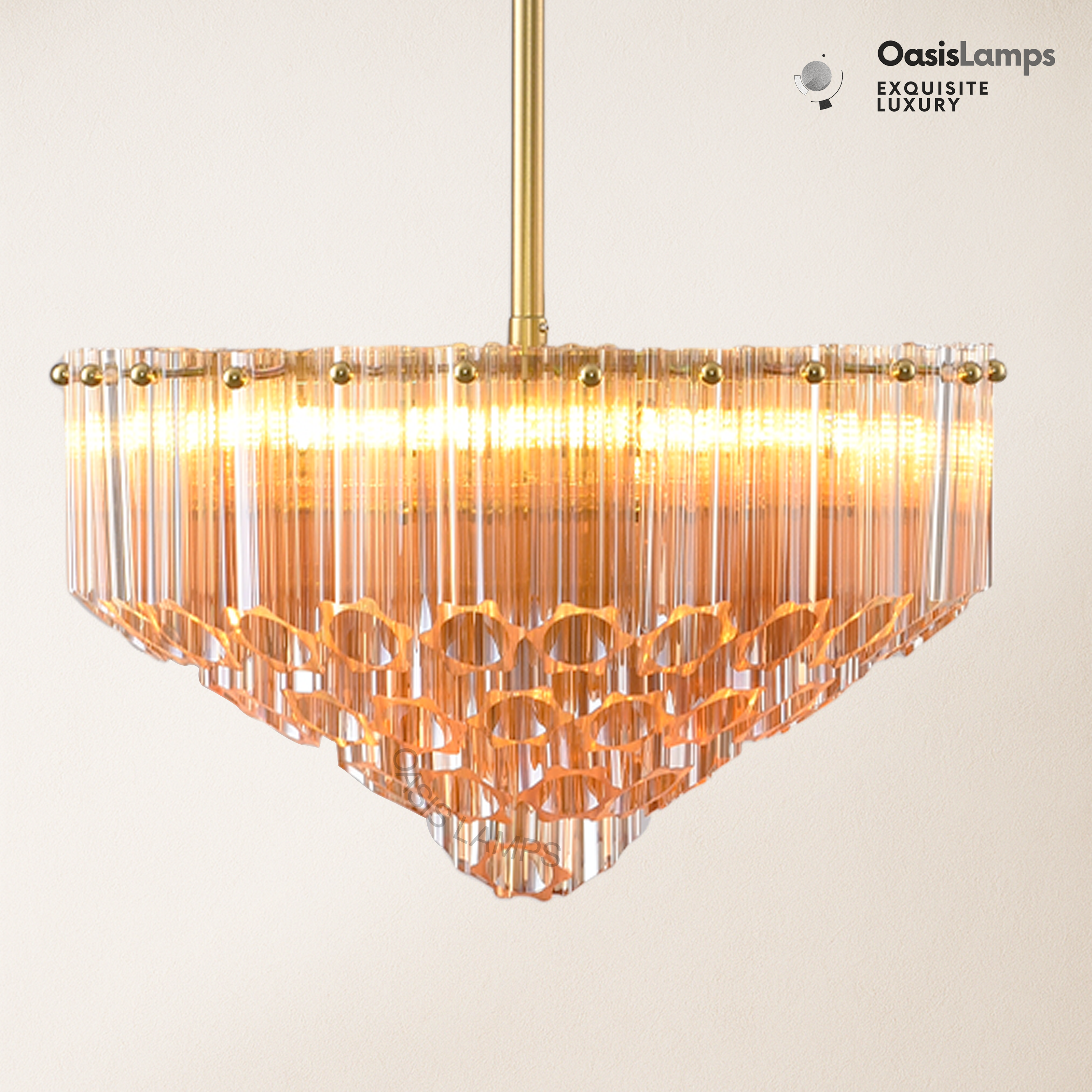 Ethereal Radiance Clear Amber Round Crystal Chandelier 14" 30"D#glass color_amber,size_14in