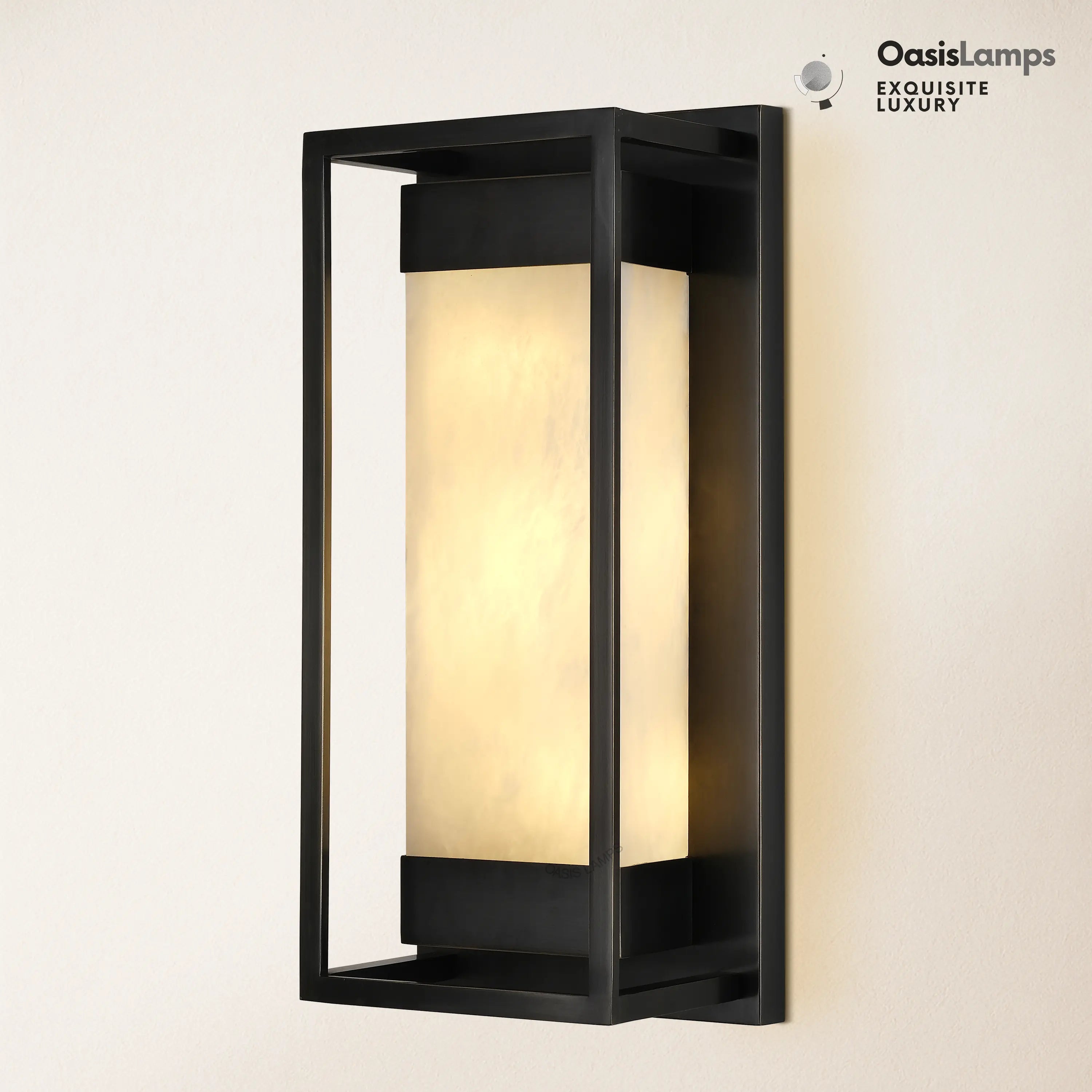 Bravura Alabaster Wall Sconce 15.7"H#color_black