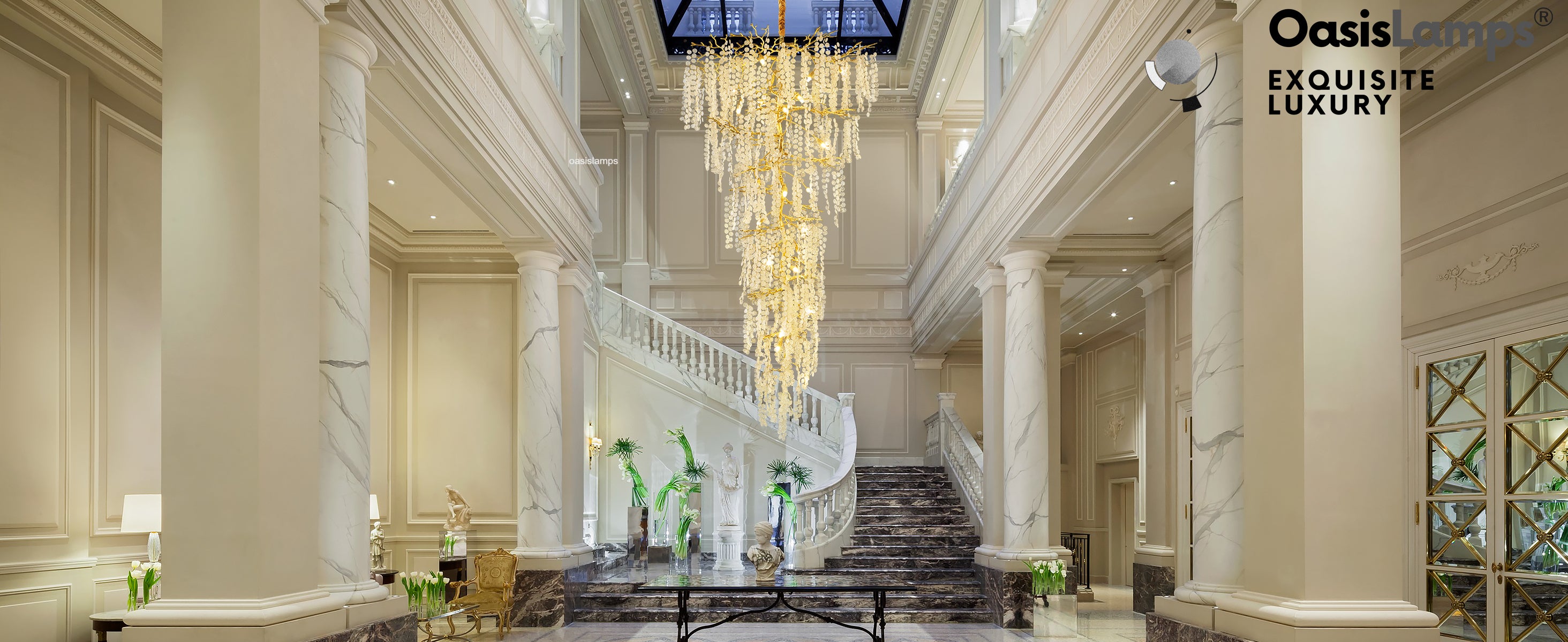 Shiro Noda Crystal Tree Branch Chandelier 95"