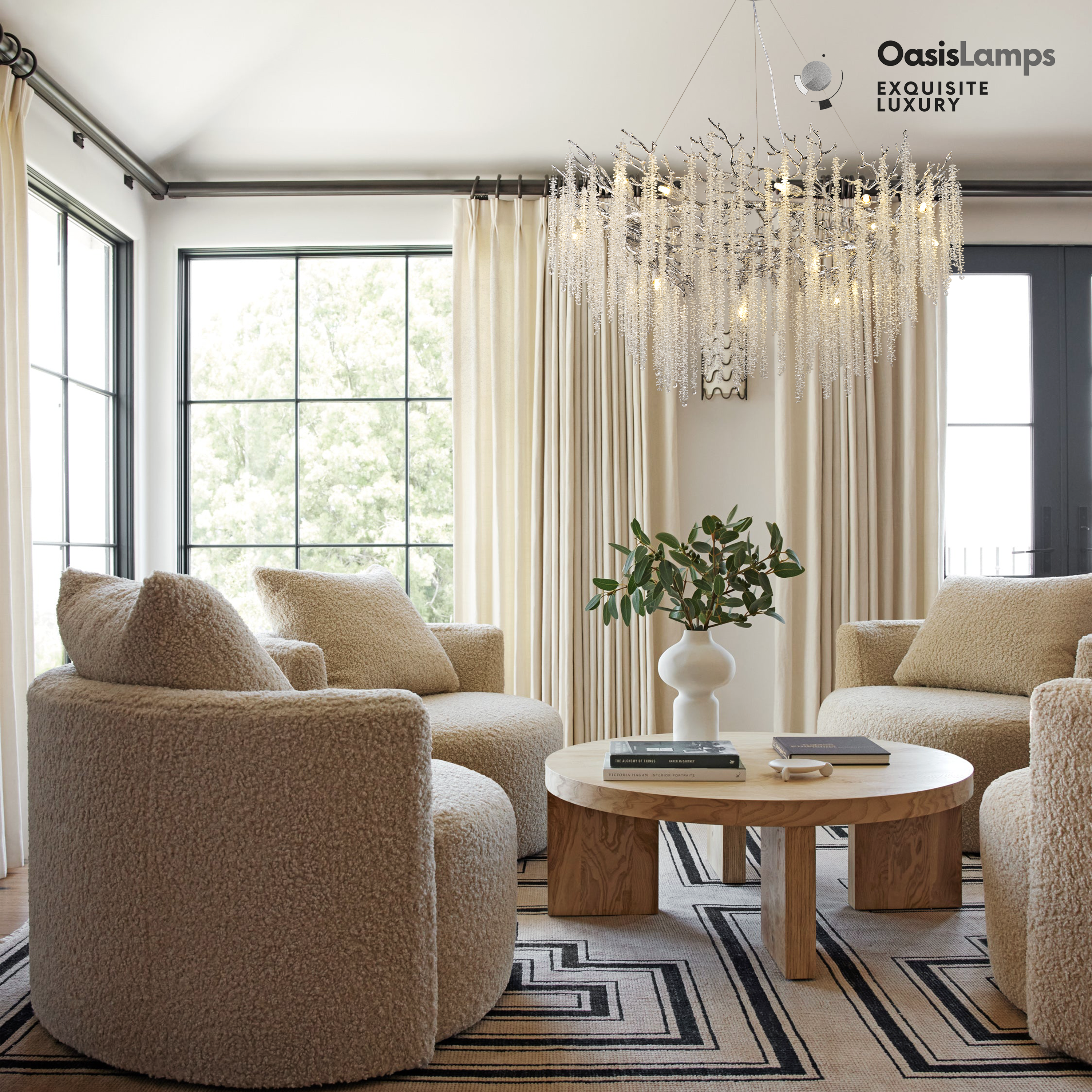 Snow Tree Branch Chandelier 47''D#Color_silver