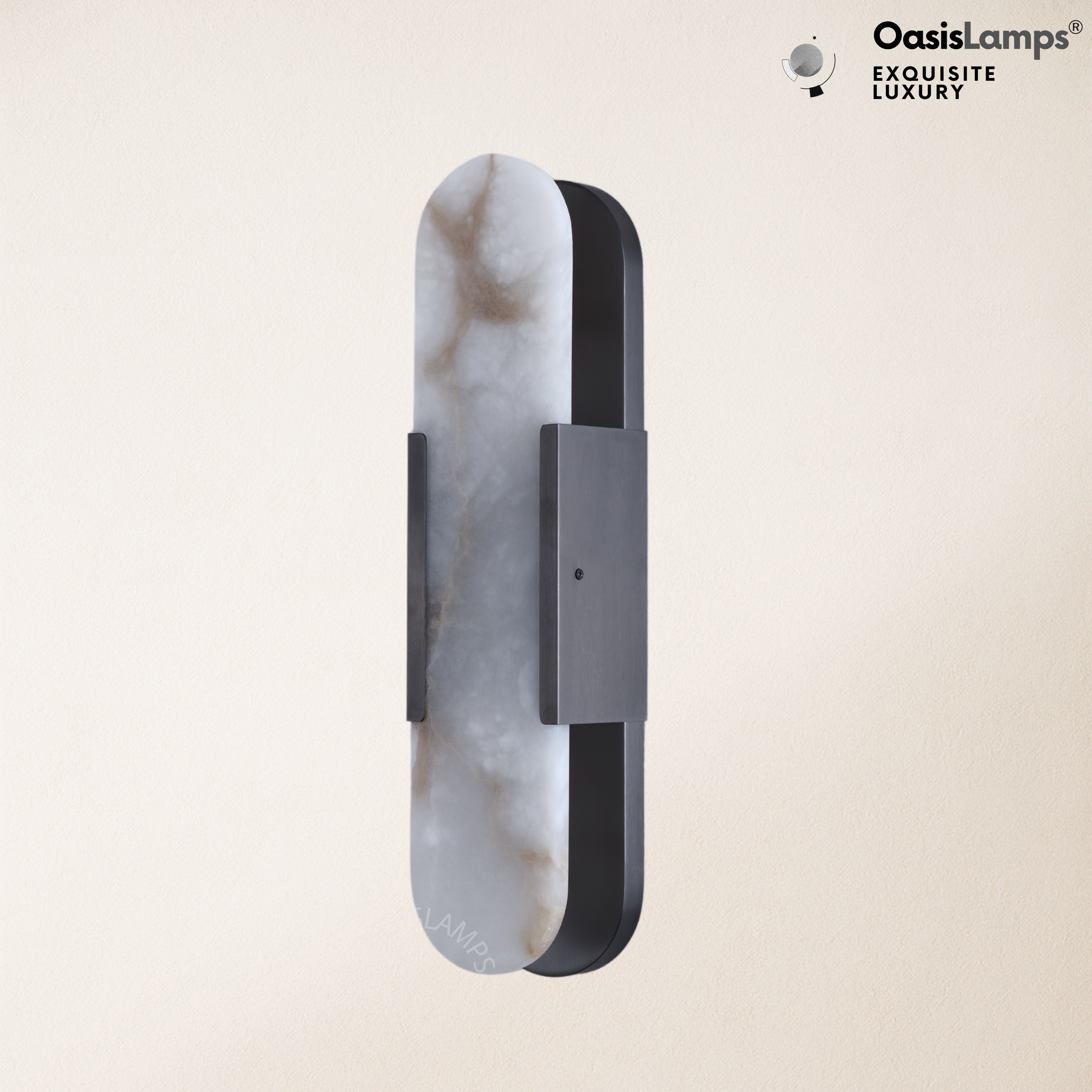 OpalEdge Oval Alabaster Wall Sconces 13.8" 19.7"H#Color_Bronze,size_19.7" H-1 Pack