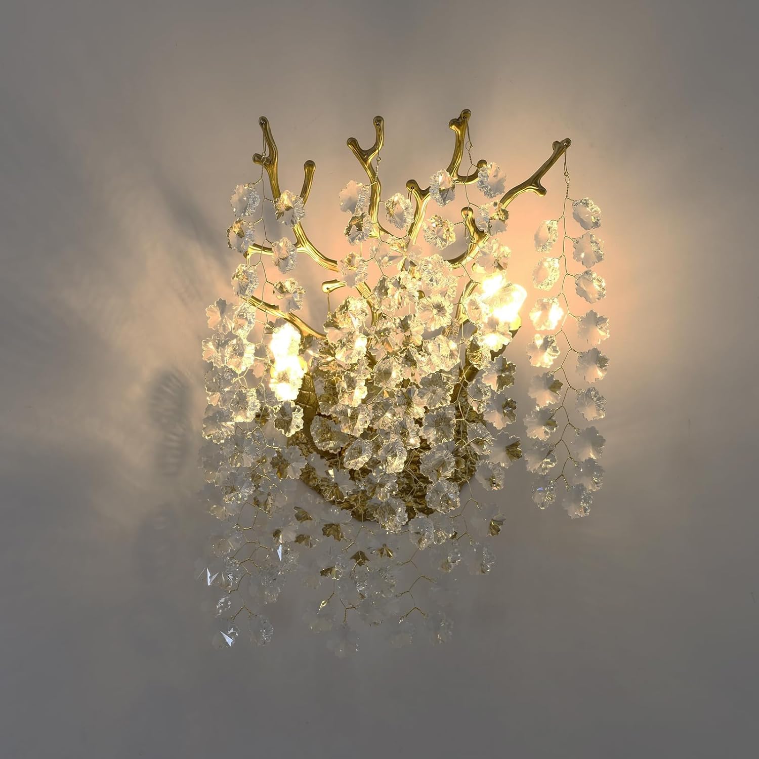 Lustre Branches Crystal Wall Sconce 10"W