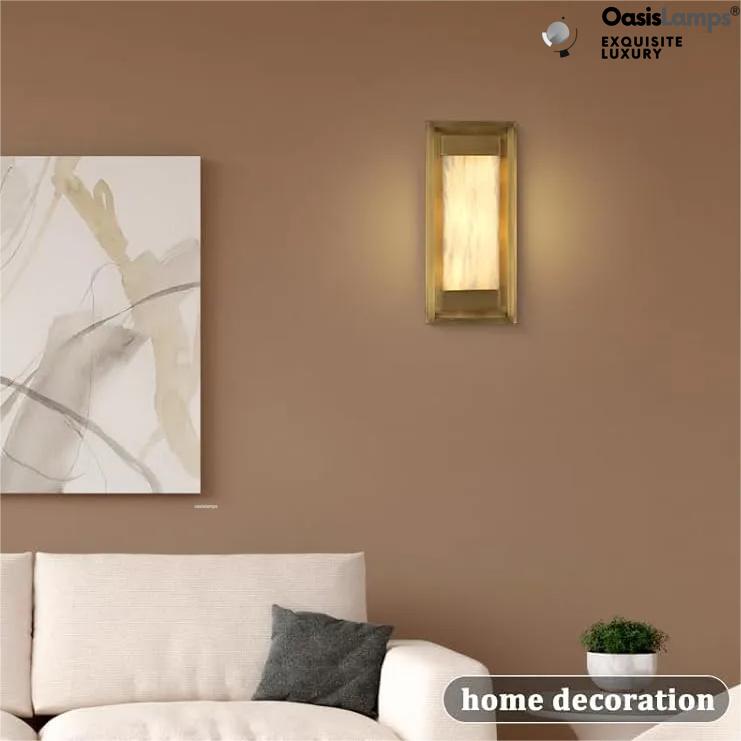 Bravura Alabaster Wall Sconce 15.7"H#color_brass
