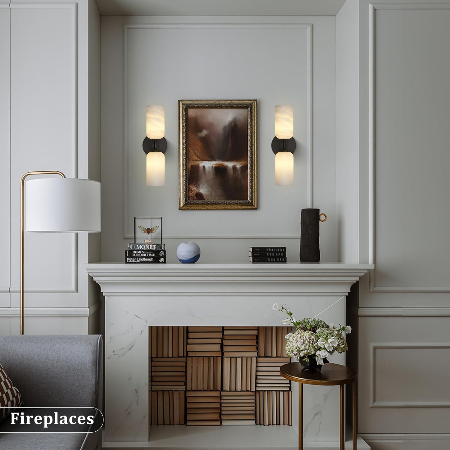Axis Alabaster Wall Sconce 13.9"#color_black