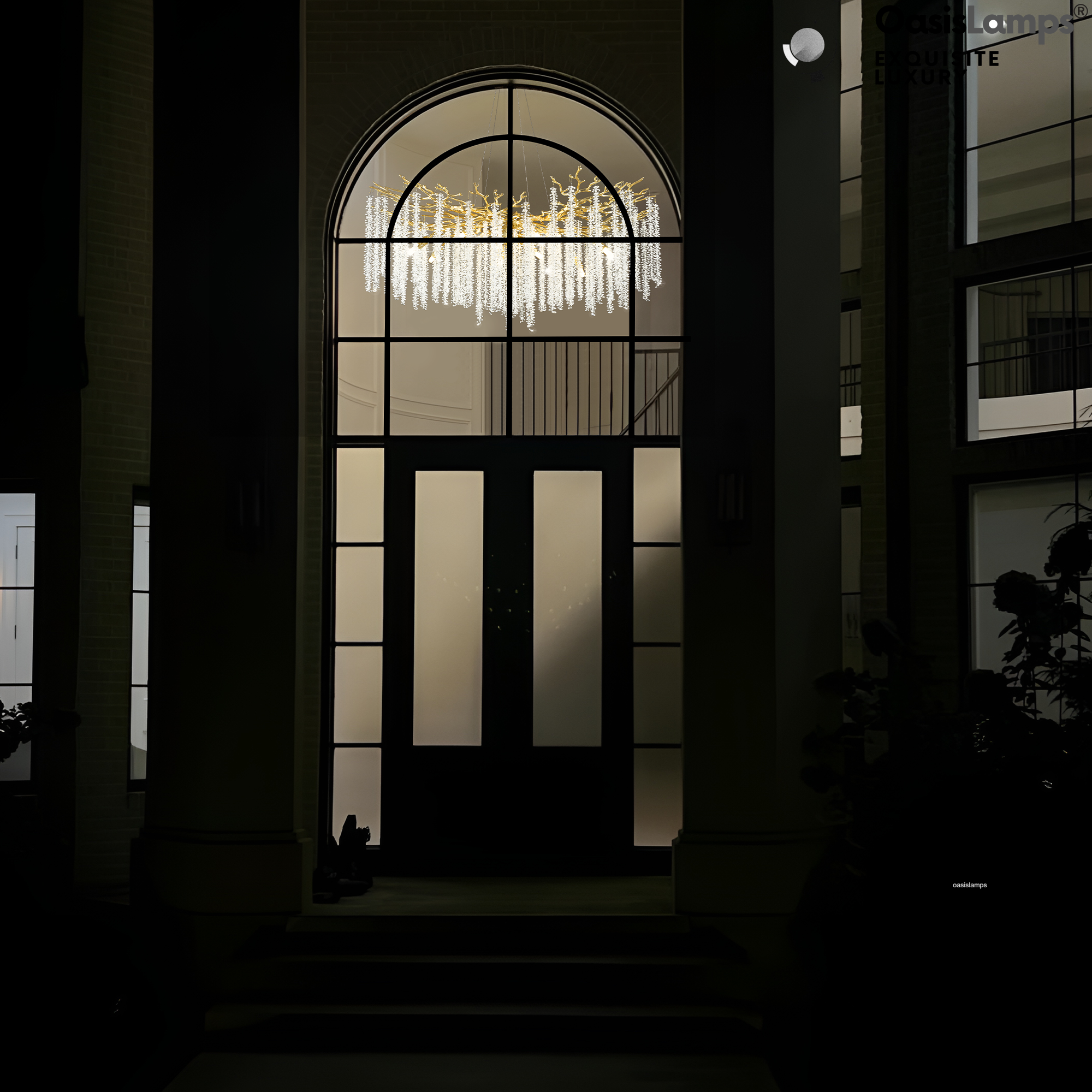 Snow Tree Branch Crystal Chandelier 30" 40"D#color_brass,size_40"