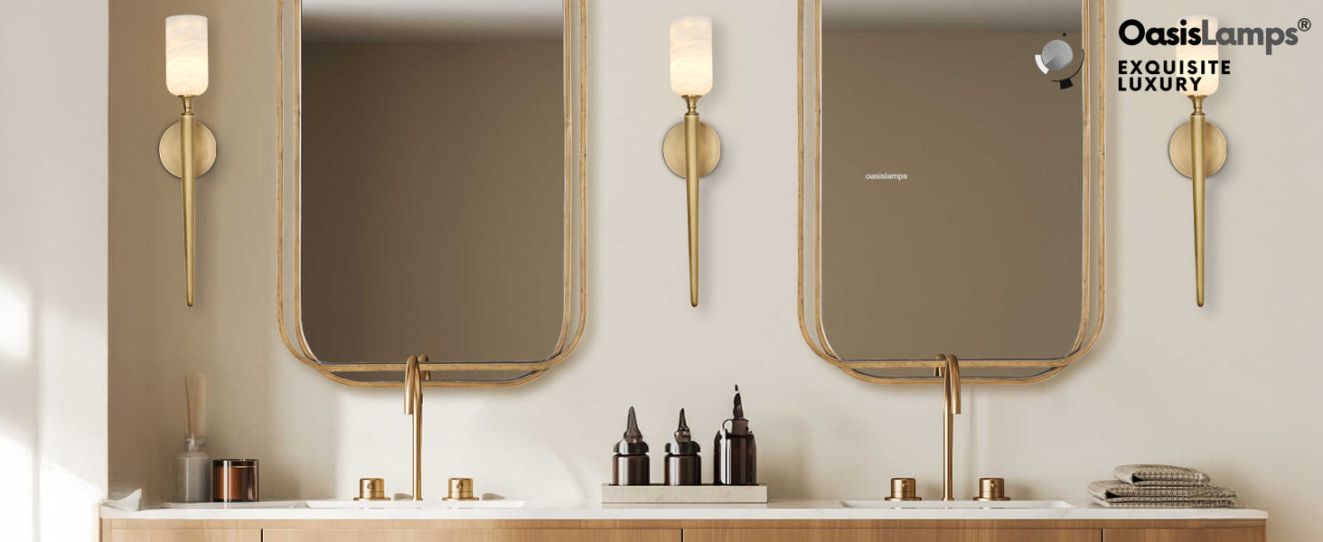 Axis Alabaster 1 Light Wall Sconce 21.6"H#color_brass