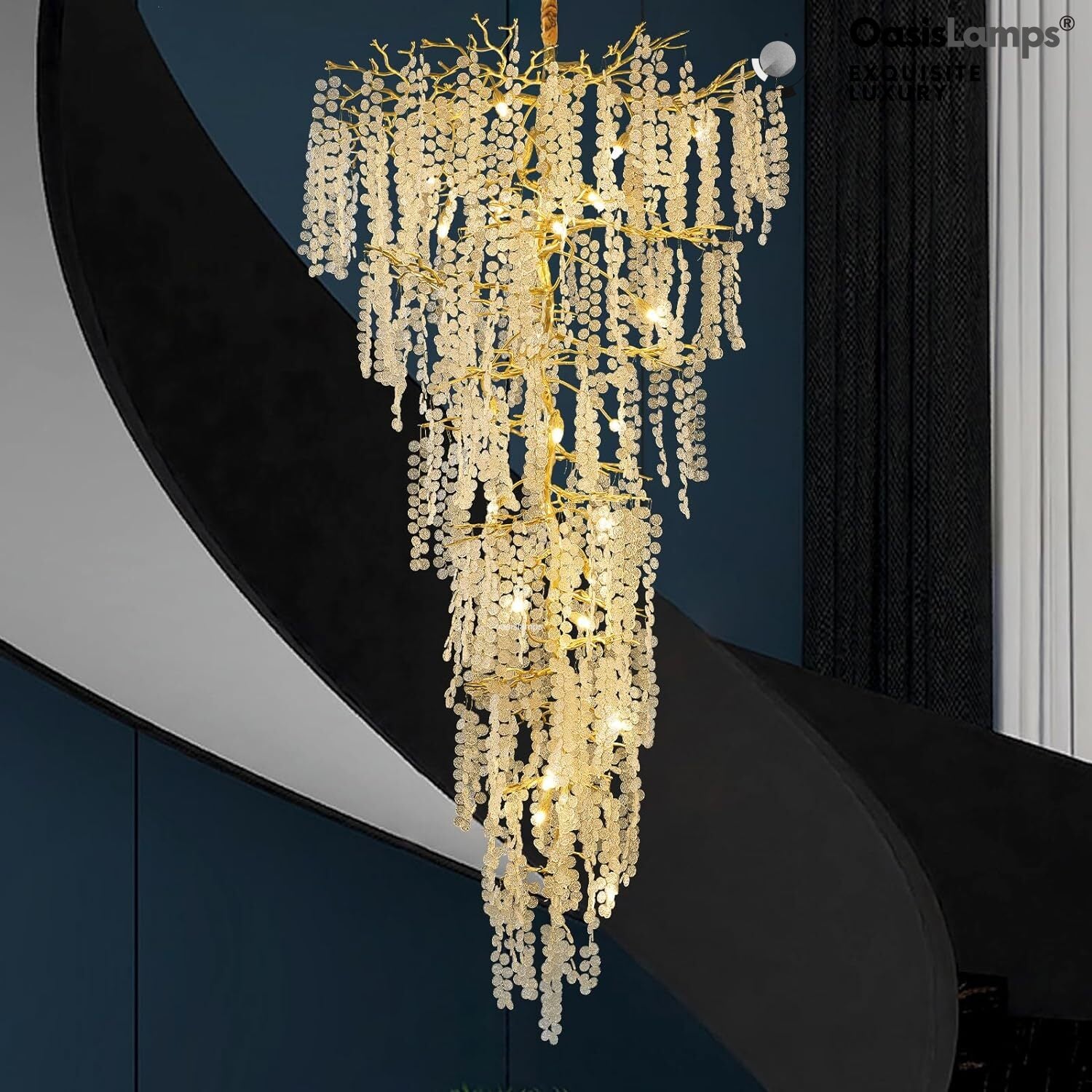 Shiro Noda Crystal Tree Branch Chandelier 95"