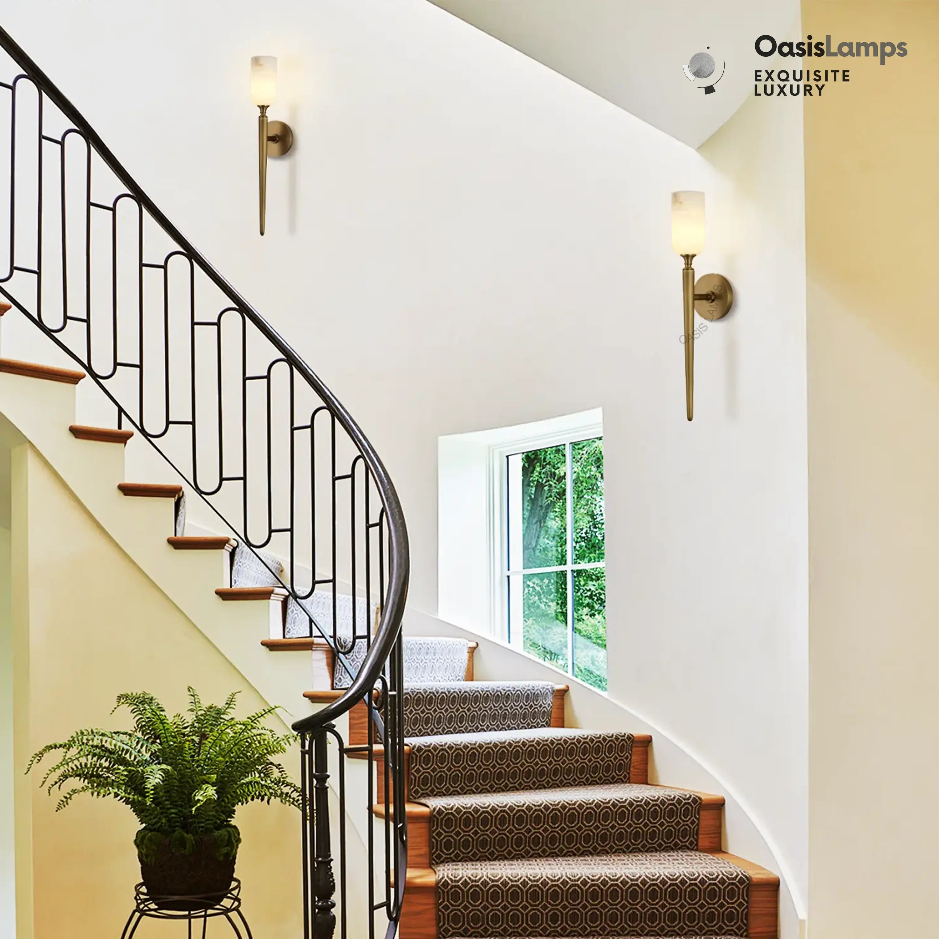 Axis Alabaster 1 Light Wall Sconce 21.6"H#color_brass