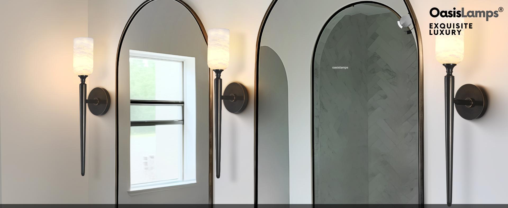 Axis Alabaster 1 Light Wall Sconce 21.6"H#color_bronze