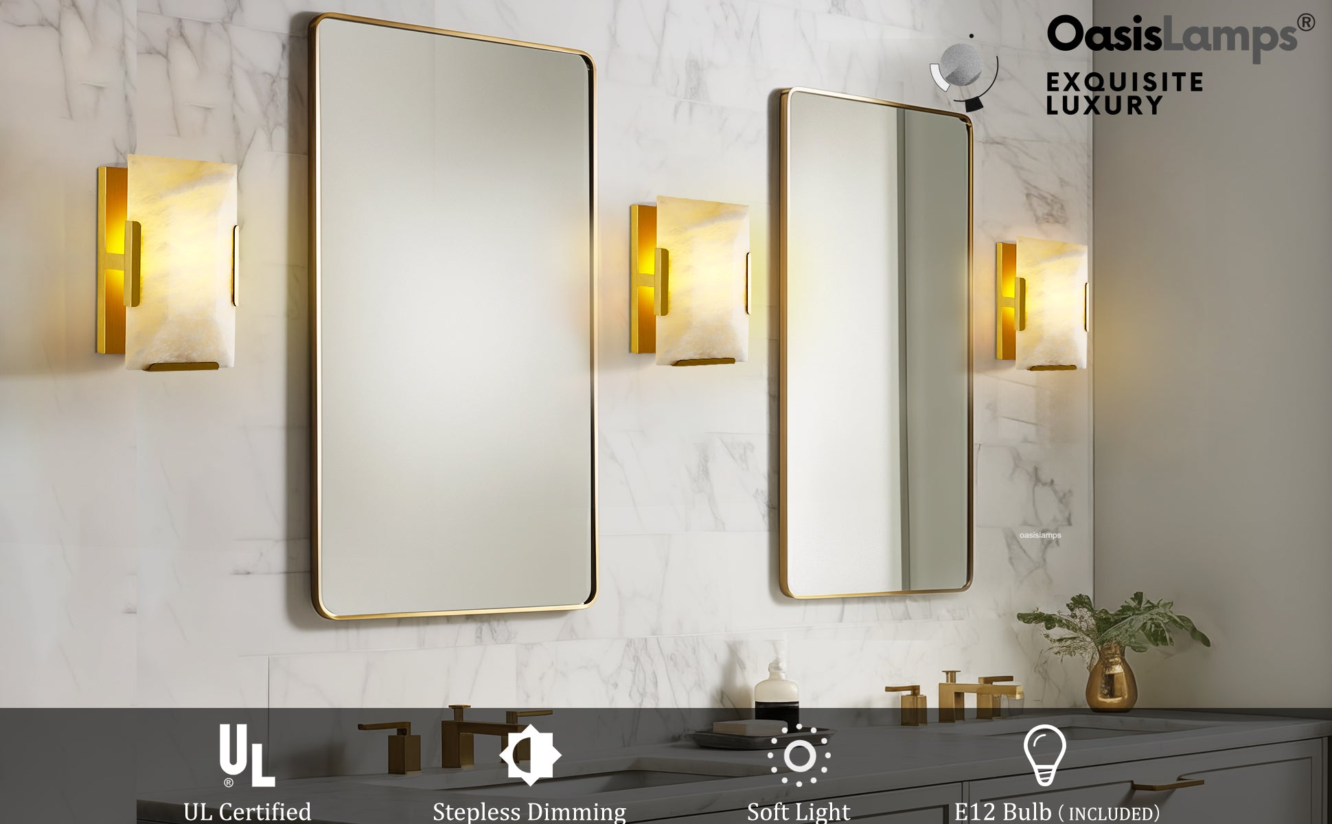 Maris Alabaster Wall Sconce 9.8"H#color_brass