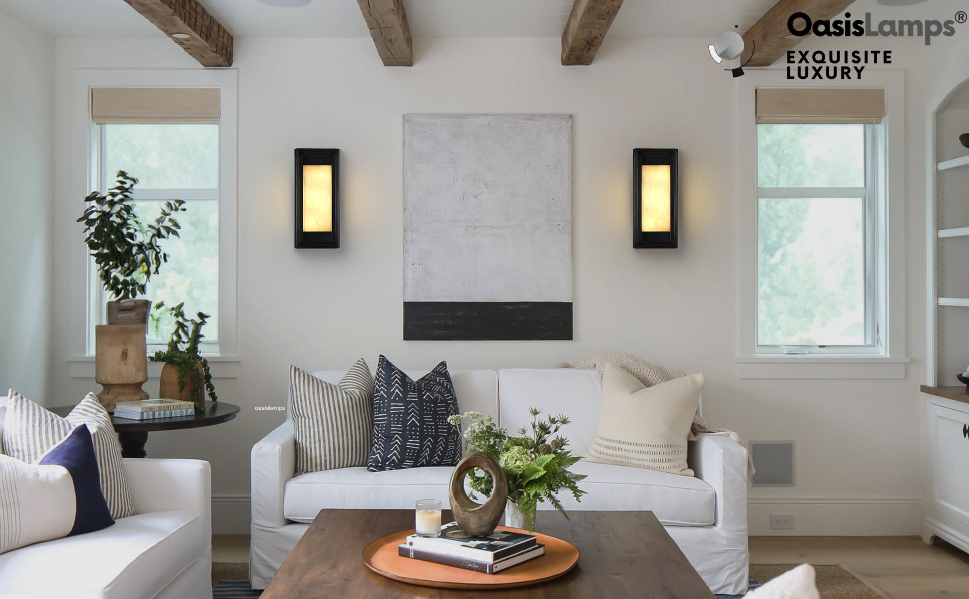 Bravura Alabaster Wall Sconce 15.7"H#color_black