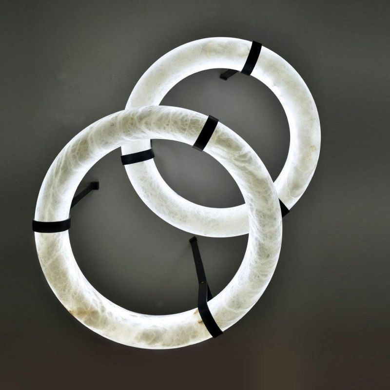 Marika Alabaster Oslo Round Art Chandelier