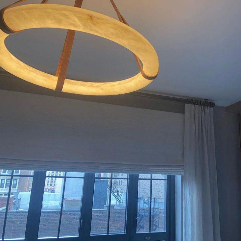 Marika Alabaster Oslo Round Art Chandelier