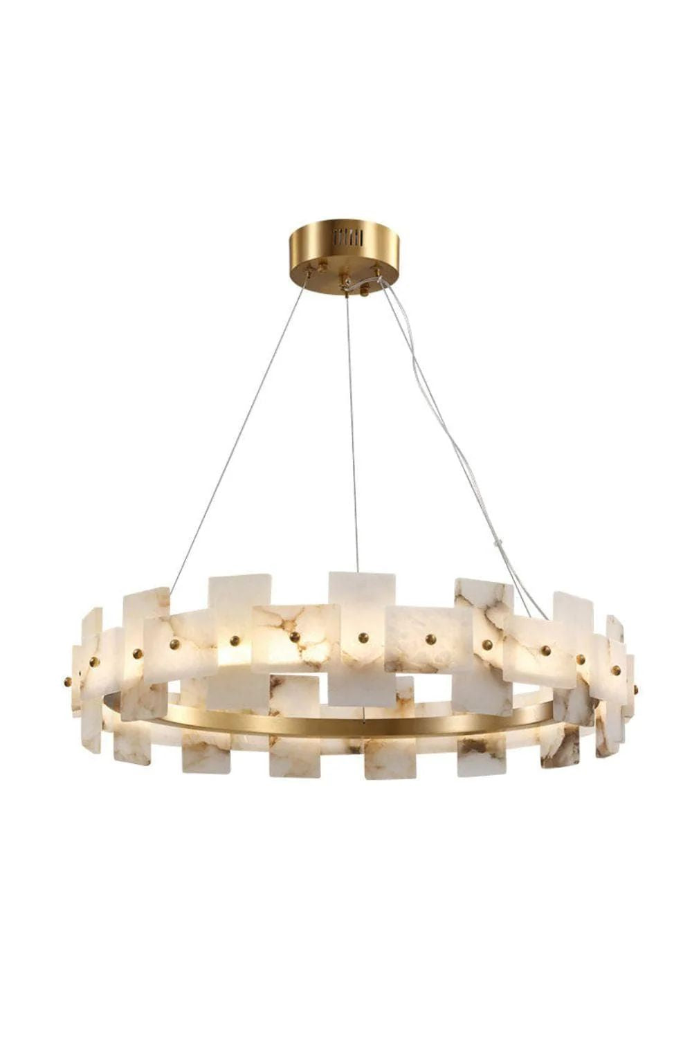 Swang Alabaster Halo Flake Chandelier