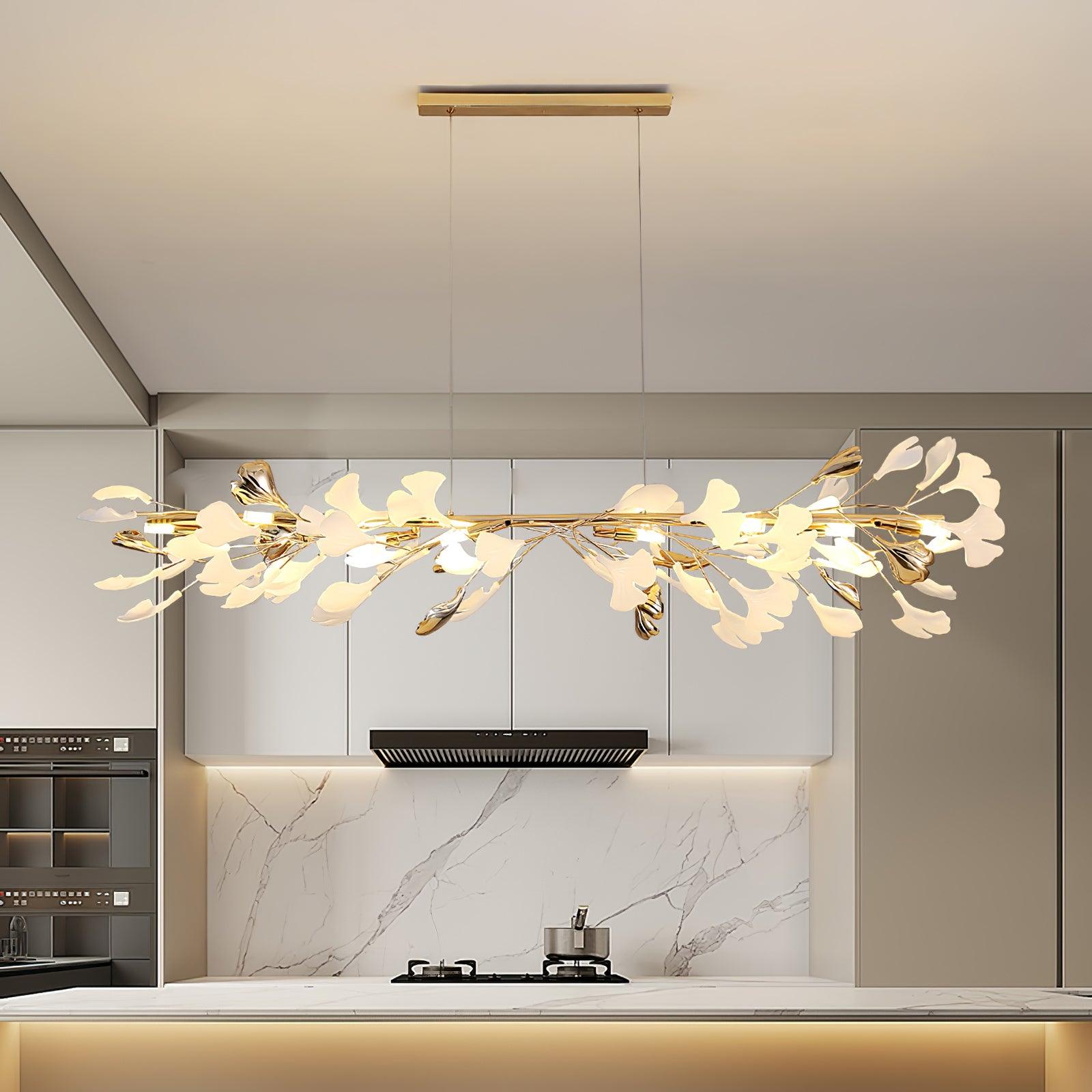 Twilight Branches Ceramic Gingko Chandelier T