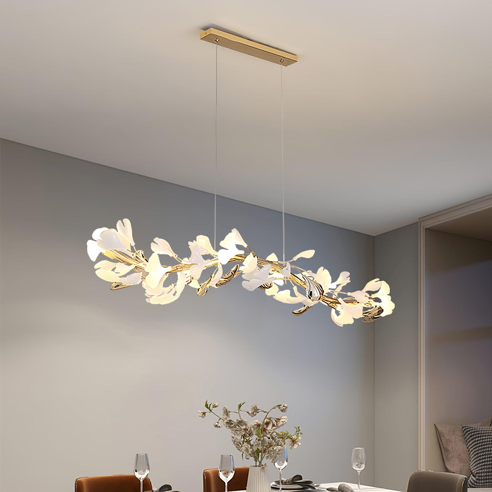 Twilight Branches Ceramic Gingko Chandelier T