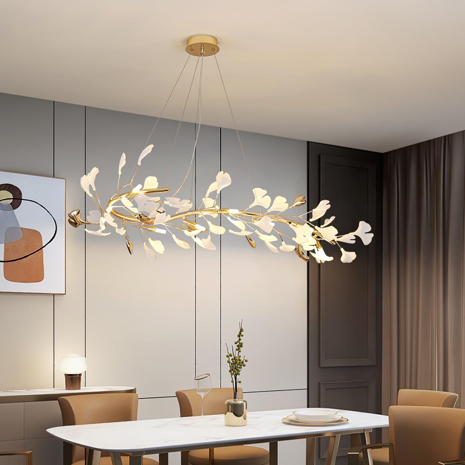 Twilight Branches Ceramic Gingko Chandelier T