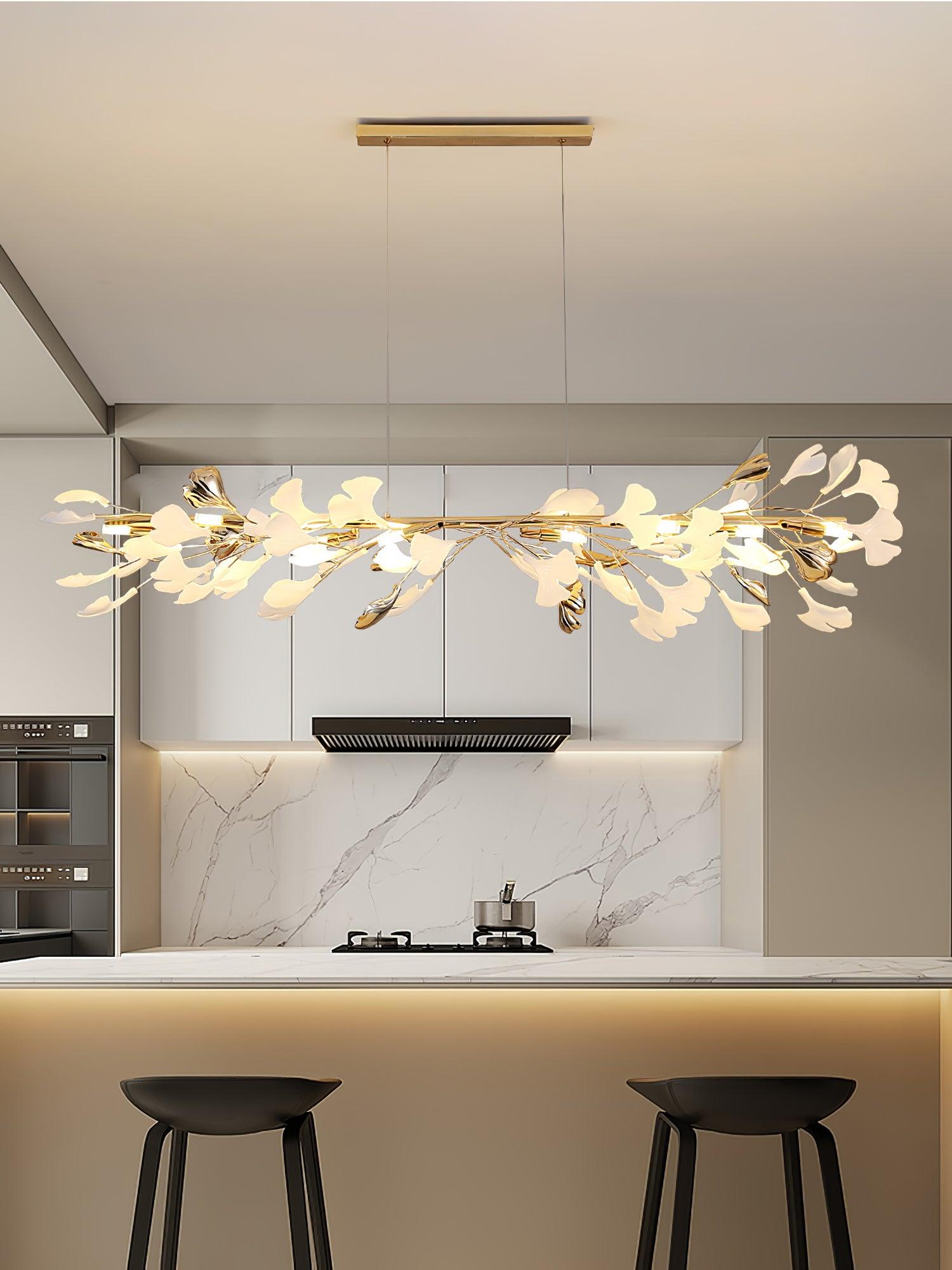 Twilight Branches Ceramic Gingko Chandelier T