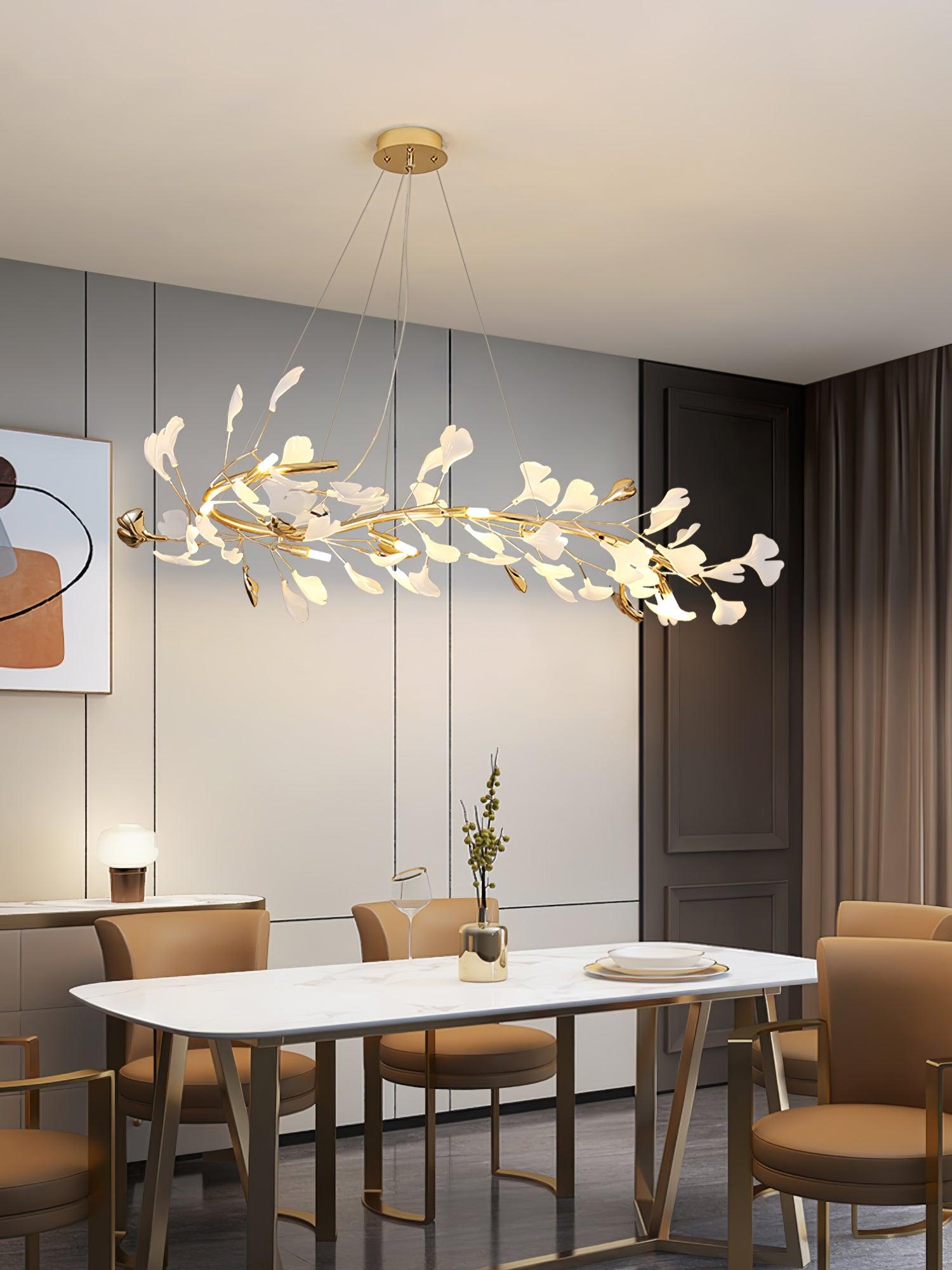 Twilight Branches Ceramic Gingko Chandelier T