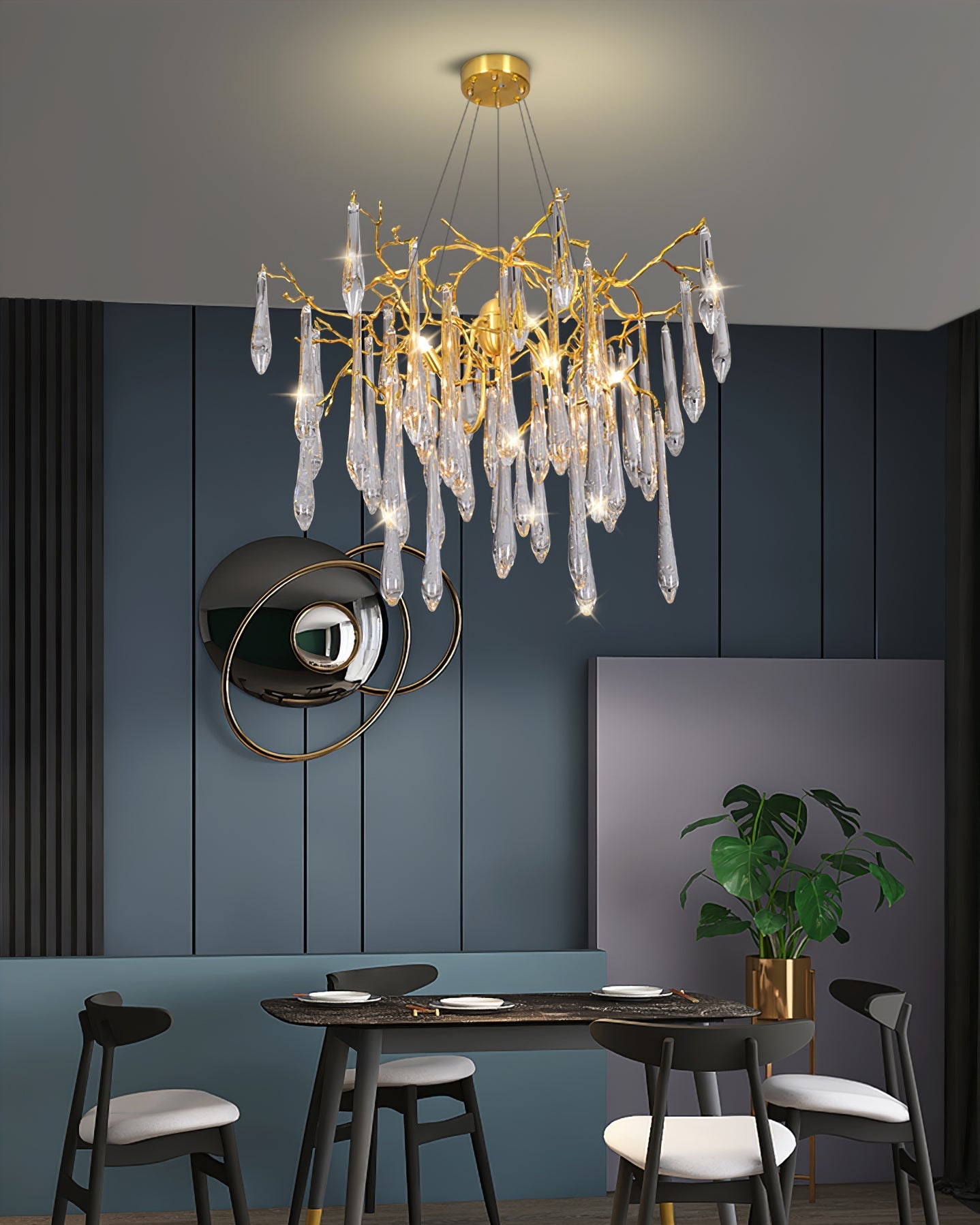 Annata Ice Strip Crystal Chandelier