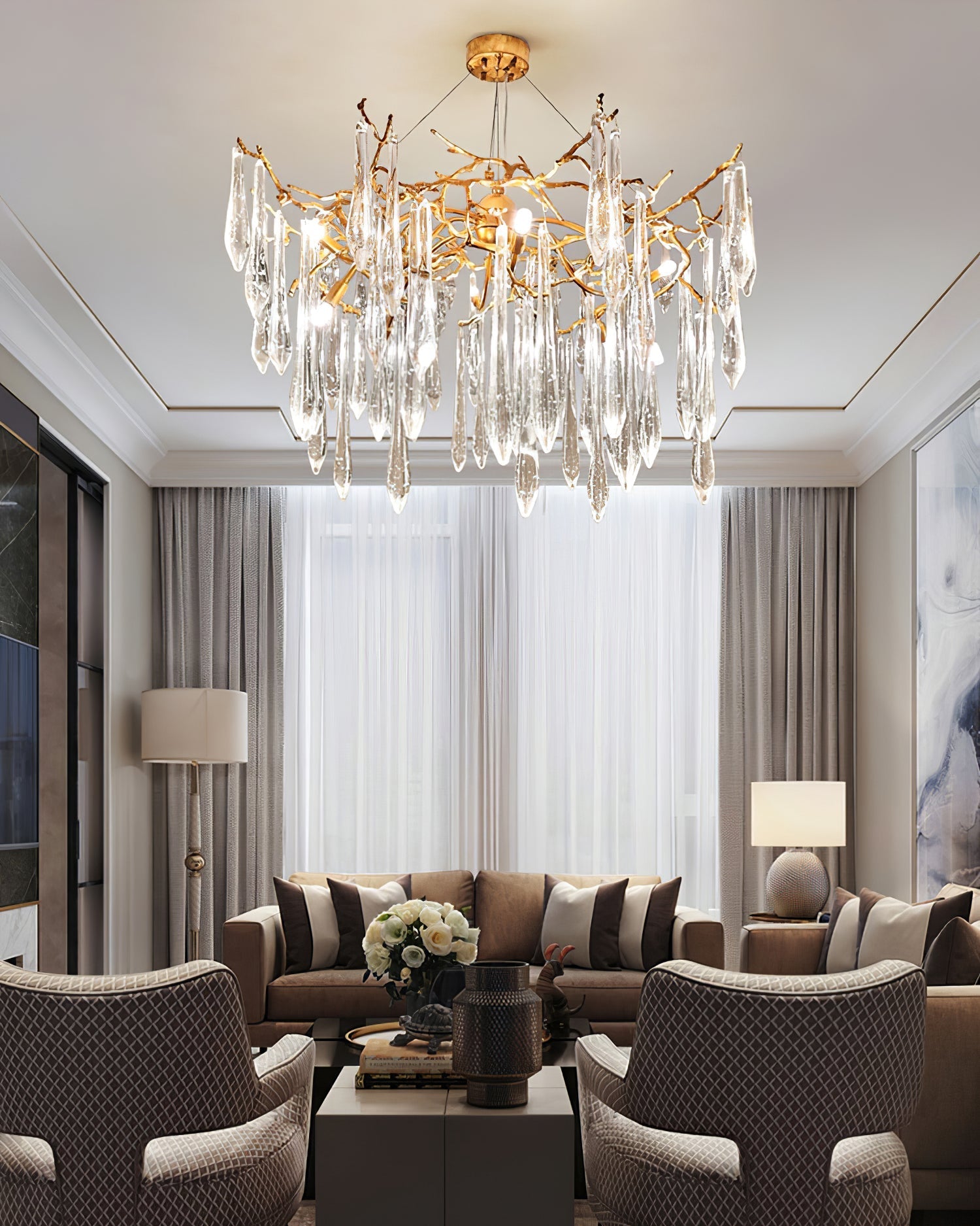 Annata Ice Strip Crystal Chandelier