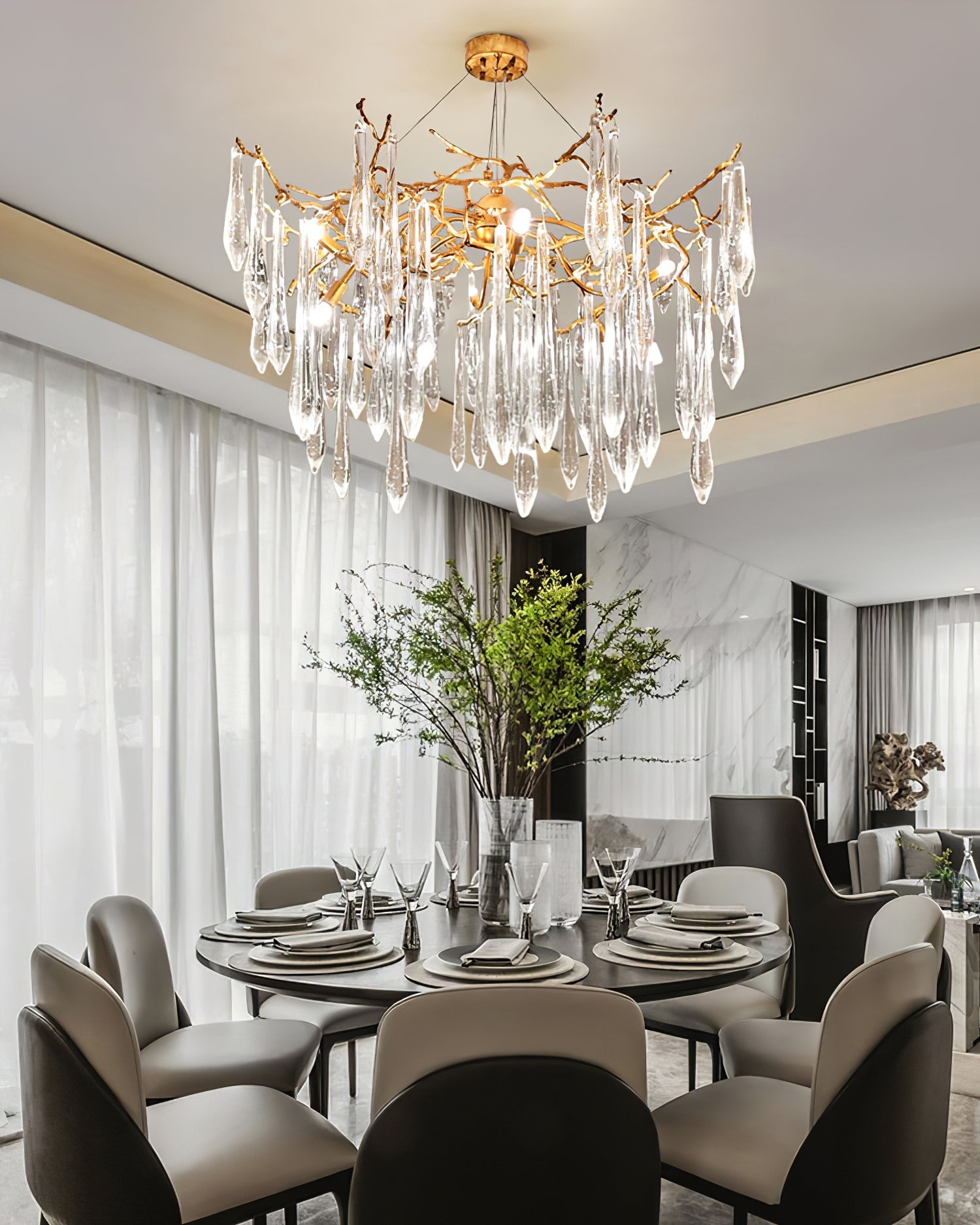 Annata Ice Strip Crystal Chandelier