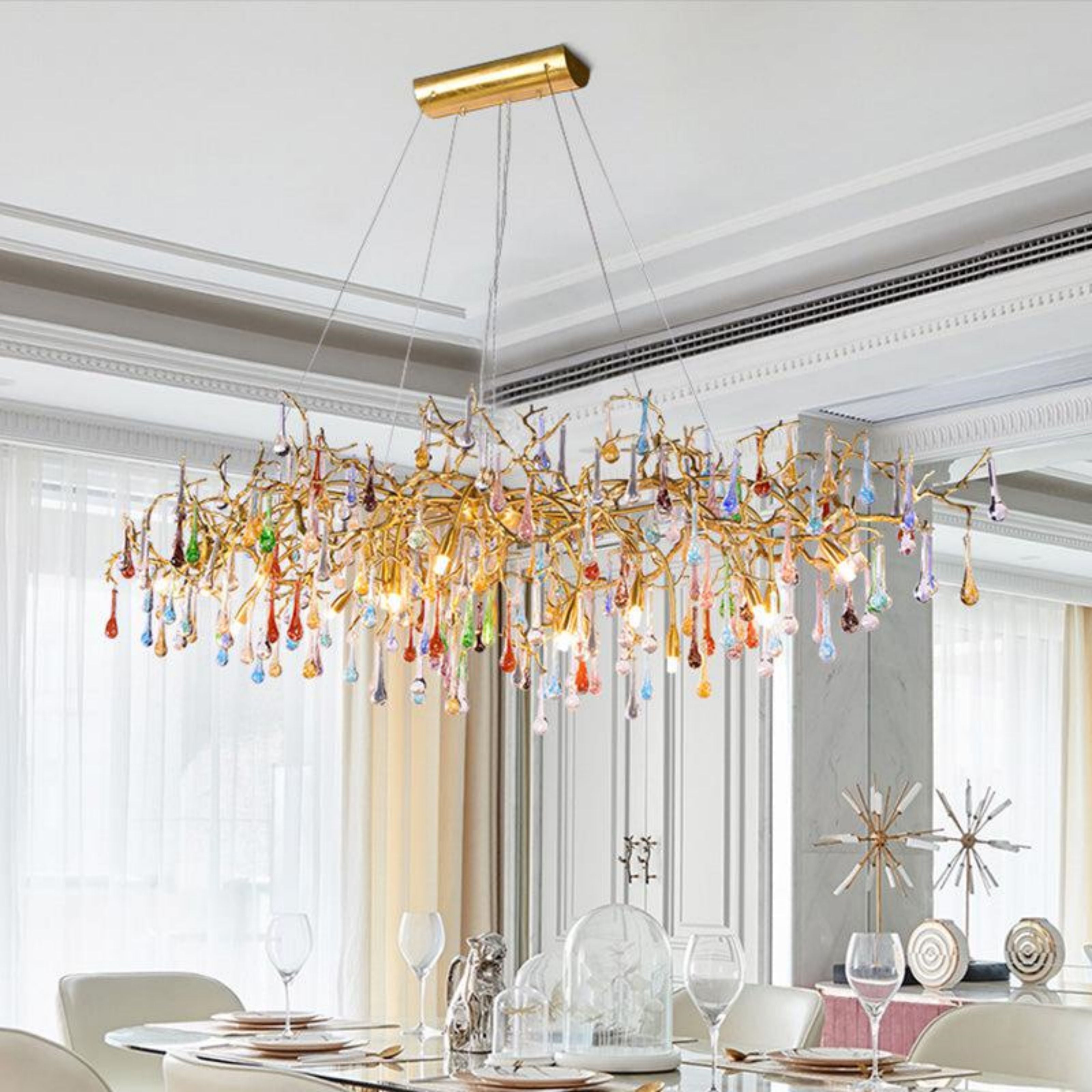 Teardrop Colorful Dining Branch Chandelier