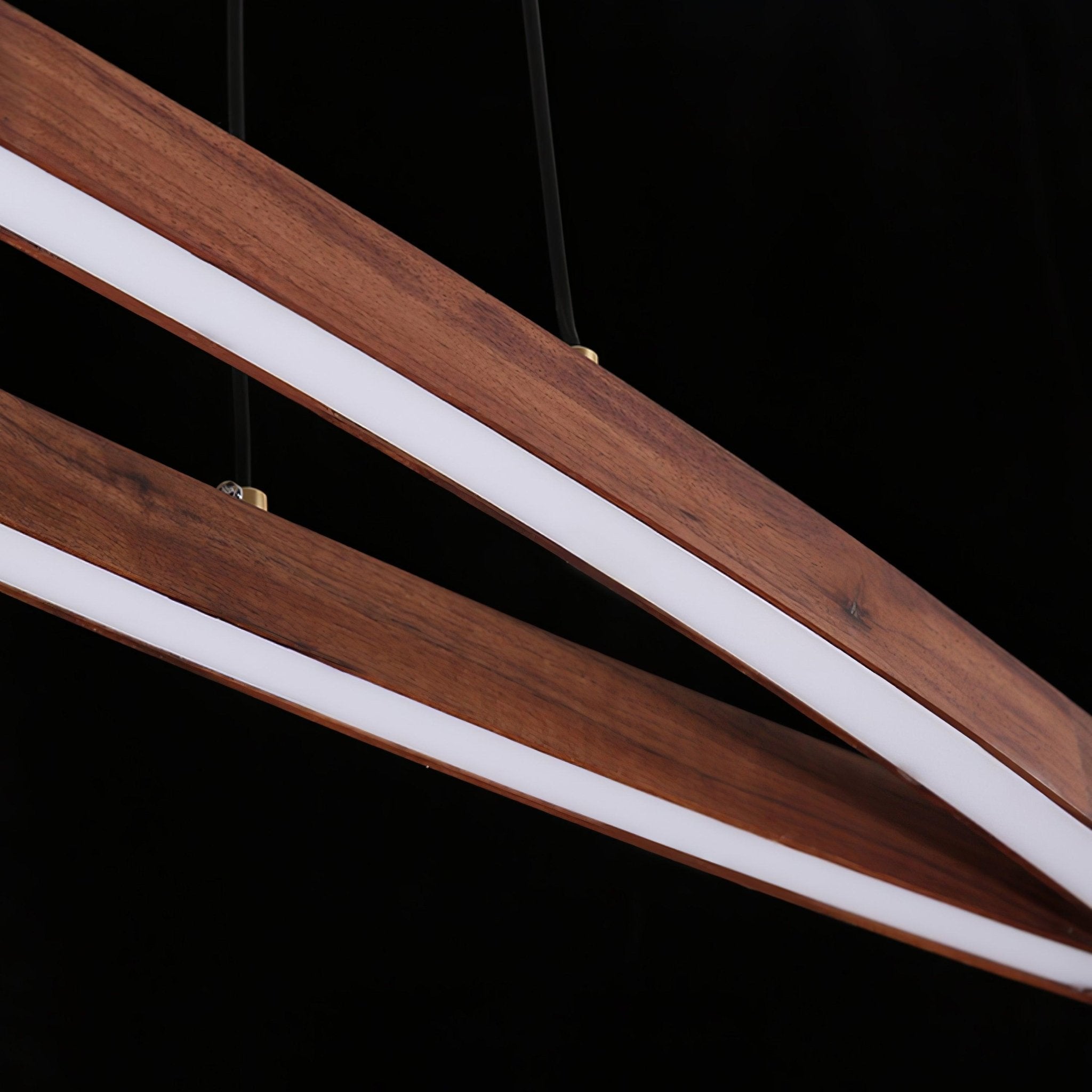 Walnut Arc Linear Pendant Lamp