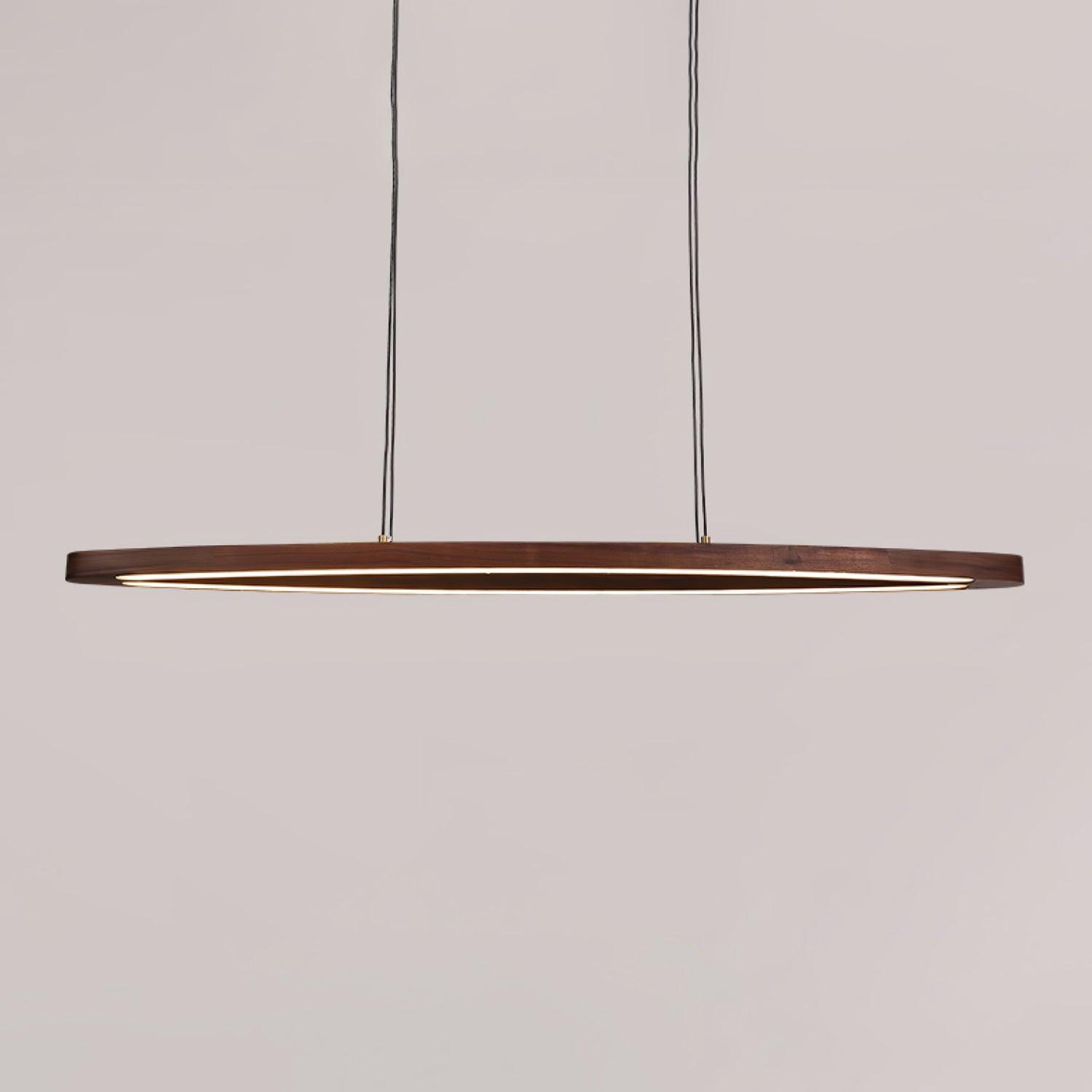 Walnut Arc Linear Pendant Lamp