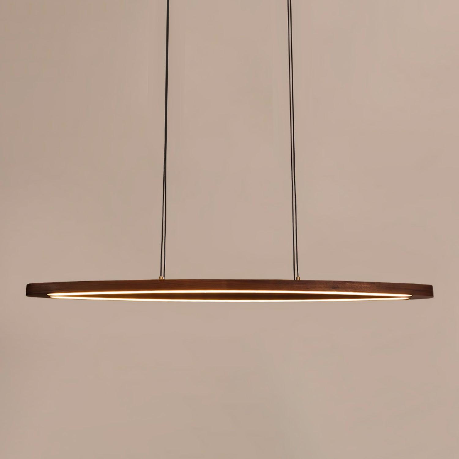 Walnut Arc Linear Pendant Lamp