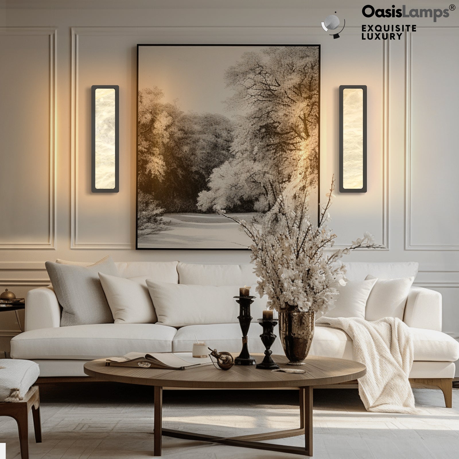 Mintreux Alabaster Modern Wall Sconces 20''H#color_bronze