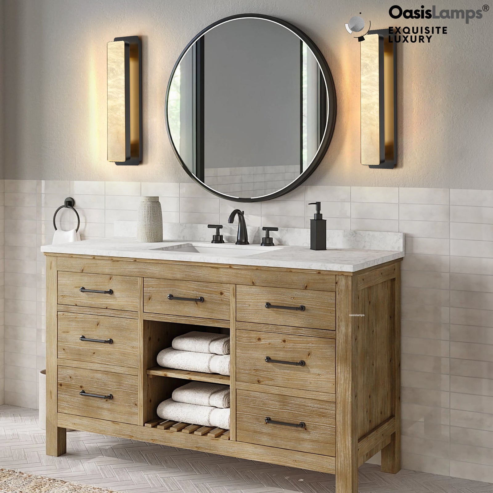 Mintreux Alabaster Modern Wall Sconces 20''H#color_bronze