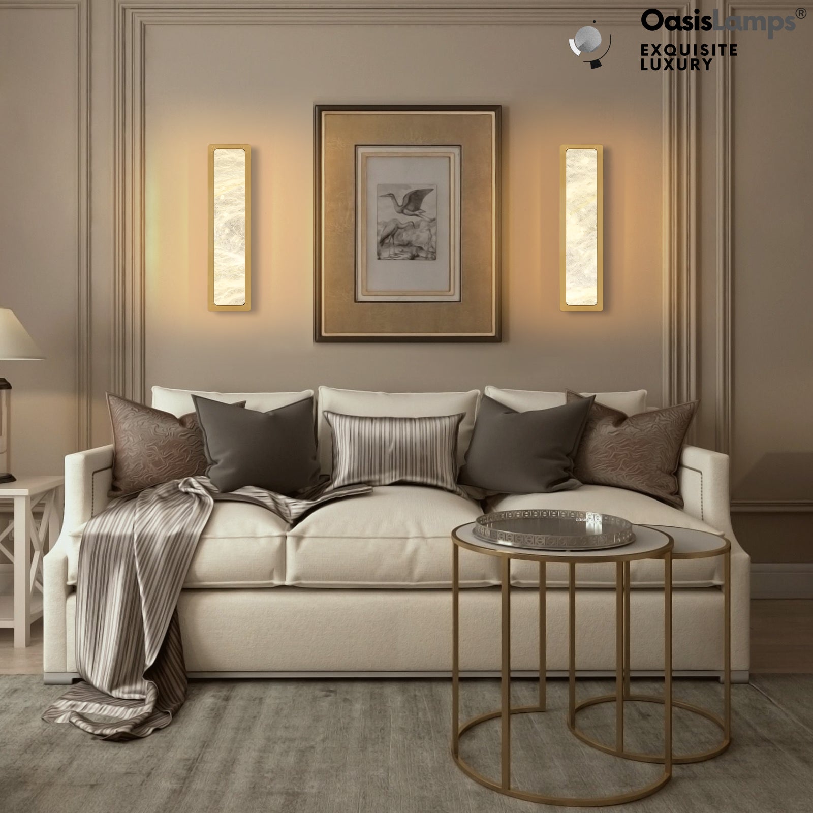 Mintreux Alabaster Modern Wall Sconces 20''H#color_brass