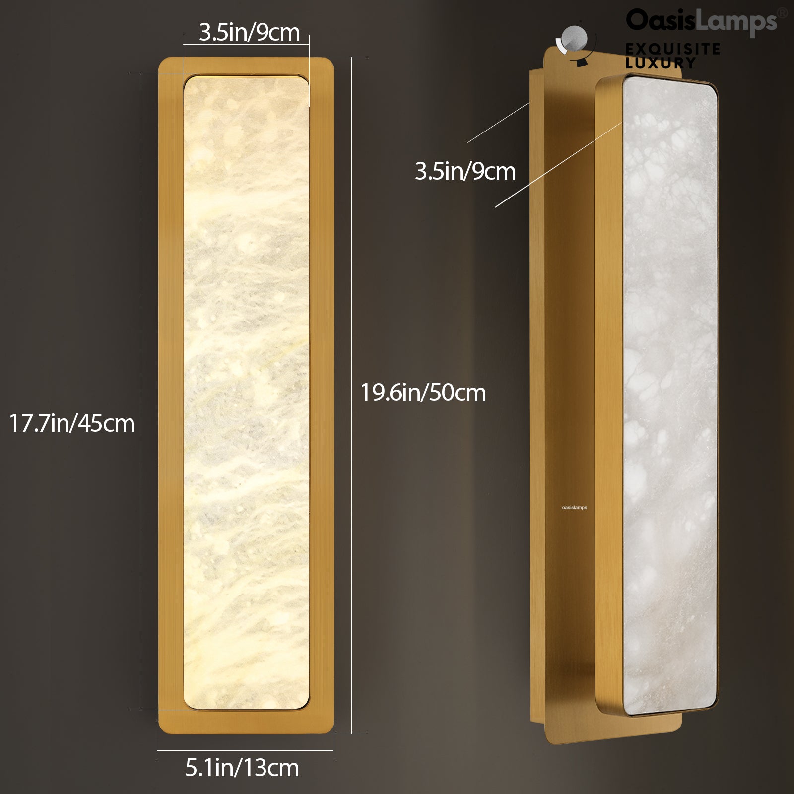 Mintreux Alabaster Modern Wall Sconces 20''H#color_brass