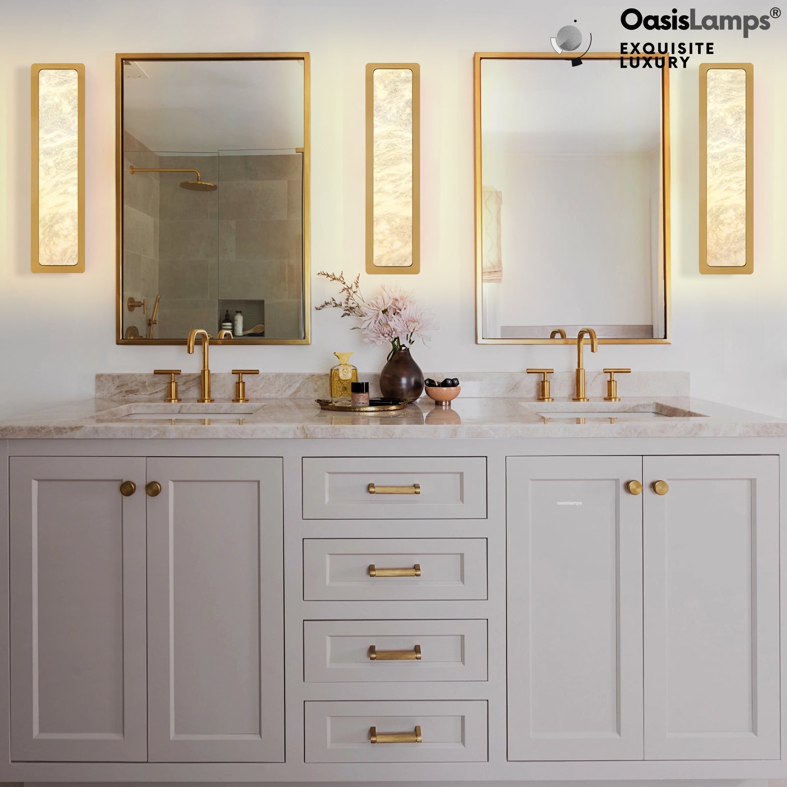 Mintreux Alabaster Modern Wall Sconces 20''H#color_brass