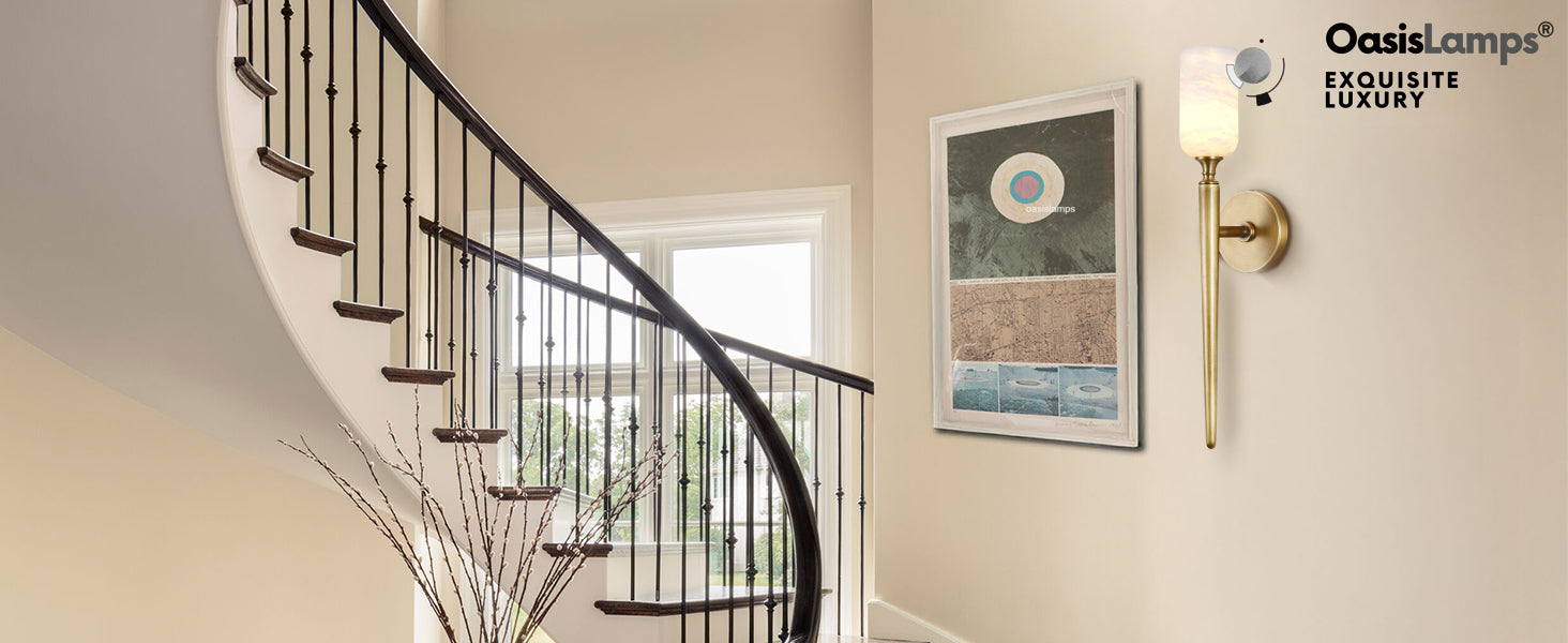 Axis Alabaster 1 Light Wall Sconce 21.6"H#color_brass