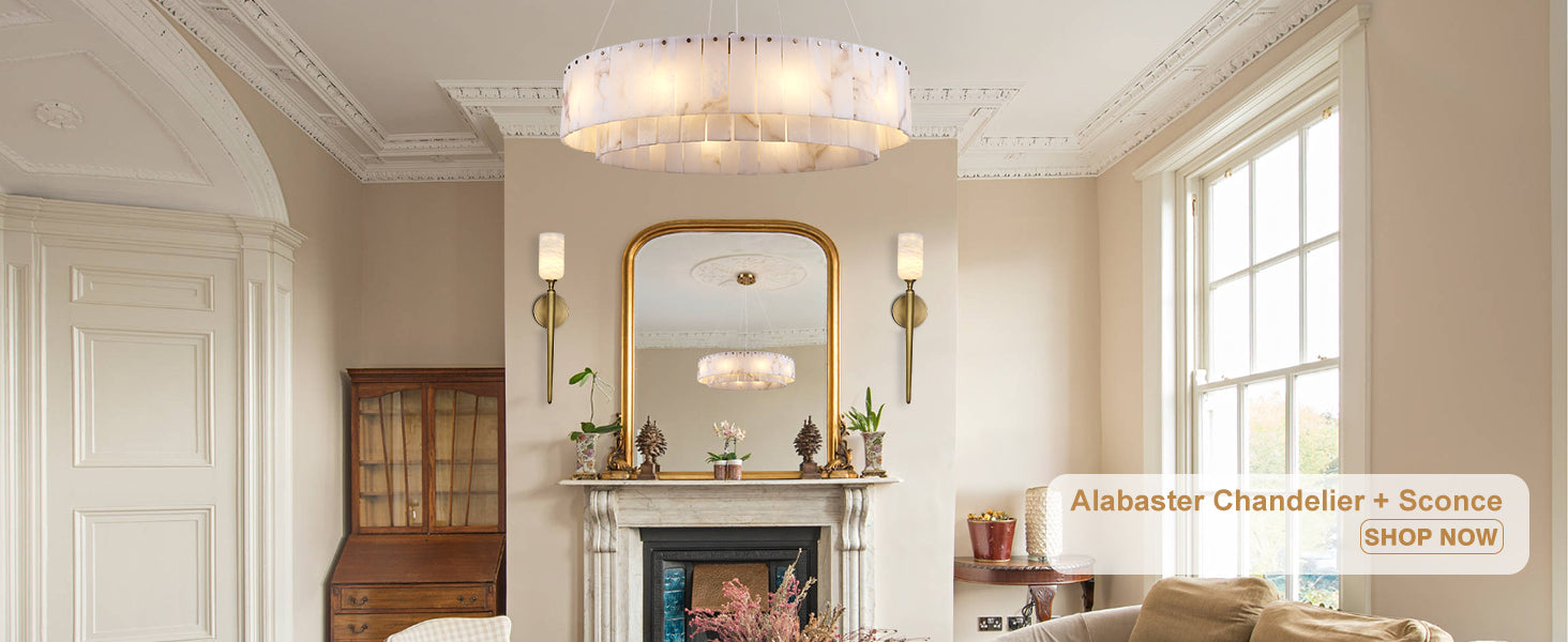 Sawyer Alabaster Round Chandelier 31.5''