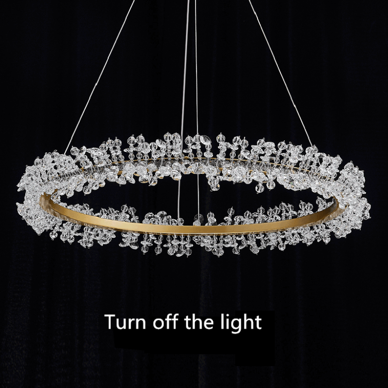 Ring Crystal Golden Round Chandelier