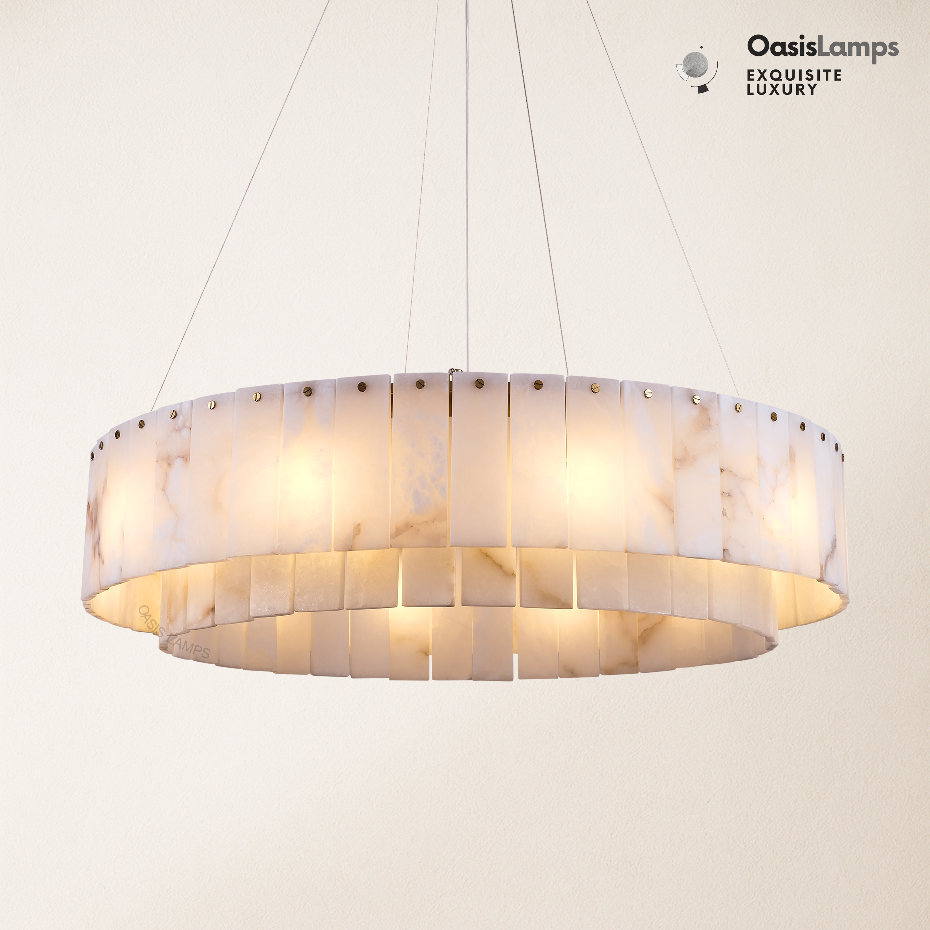 Sawyer Alabaster Round Chandelier 31.5''#color_brass